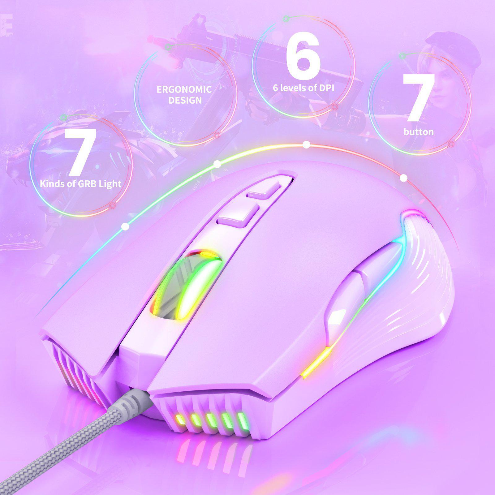 ONIKUMA CW905 6400 DPI Wired Gaming Mouse with RGB Breathing LED Lights - Perfect for PC Gaming, Esports & Office Work