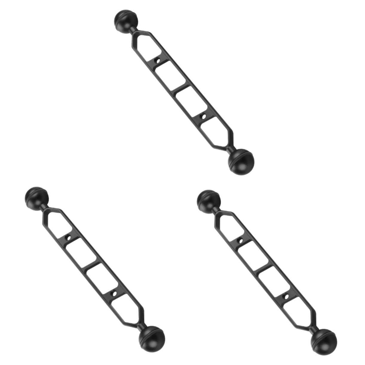 ARTIBETTER Dual Ball Arm 3-Pack - 9-in-1 Versatile Black Aluminum Alloy Extendable Light Stand with Ball Head for Photography, Videography & Studio Lighting - Perfect for YouTube, TikTok, Vlogging & Underwater Diving