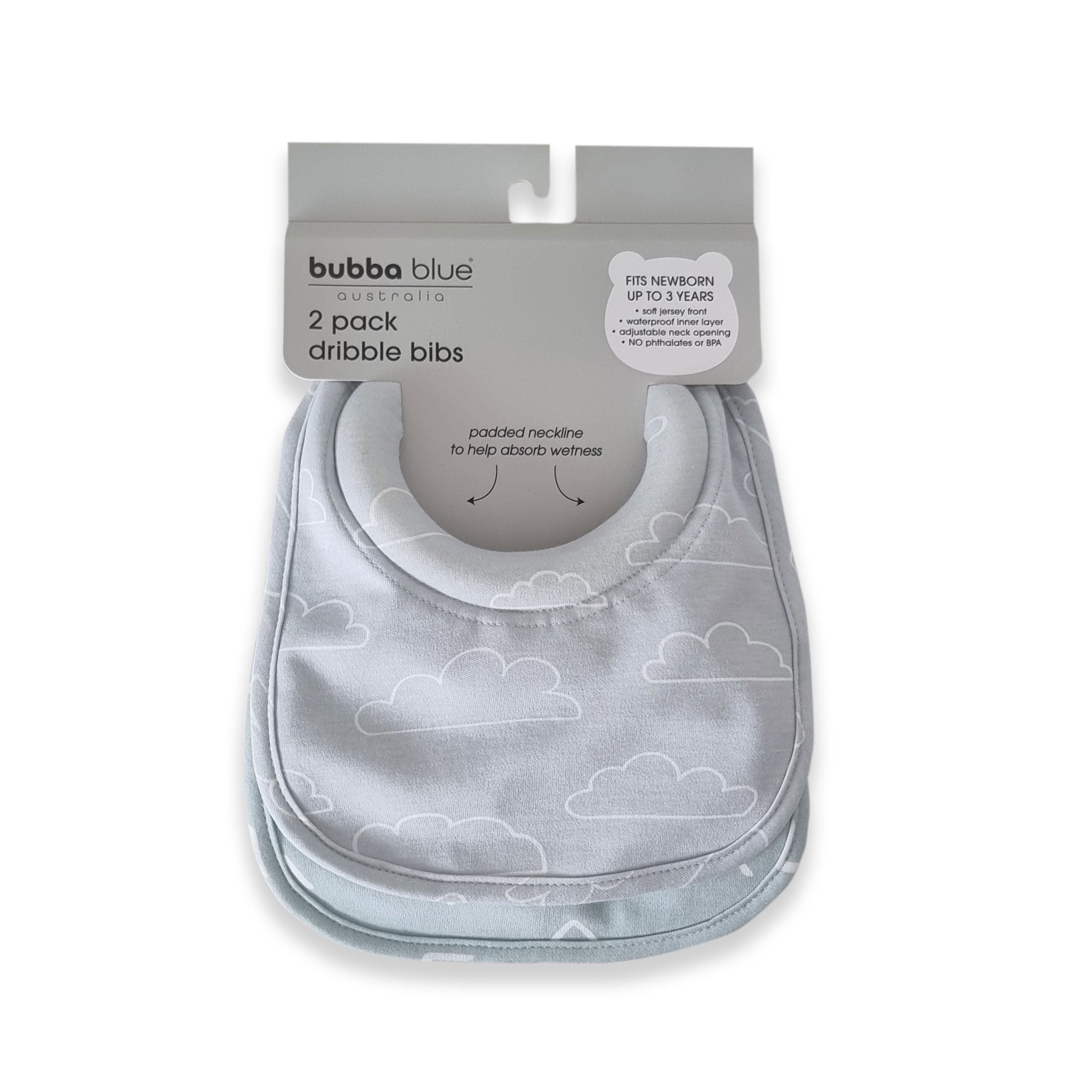Nordic Style 2-Pack Dribble Bibs for Babies - Dusty Sky & Mint Colors - Perfect for Feeding, Teething, and Messy Playtime