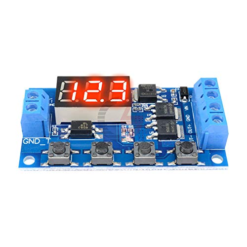 12V 24V Dual MOS LED Digital Timer Relay - Adjustable Delay Switch Module for Automotive, Home Automation & DIY Electronics Projects | Cycle Timing Control Board for Lights, Motors & Circuits