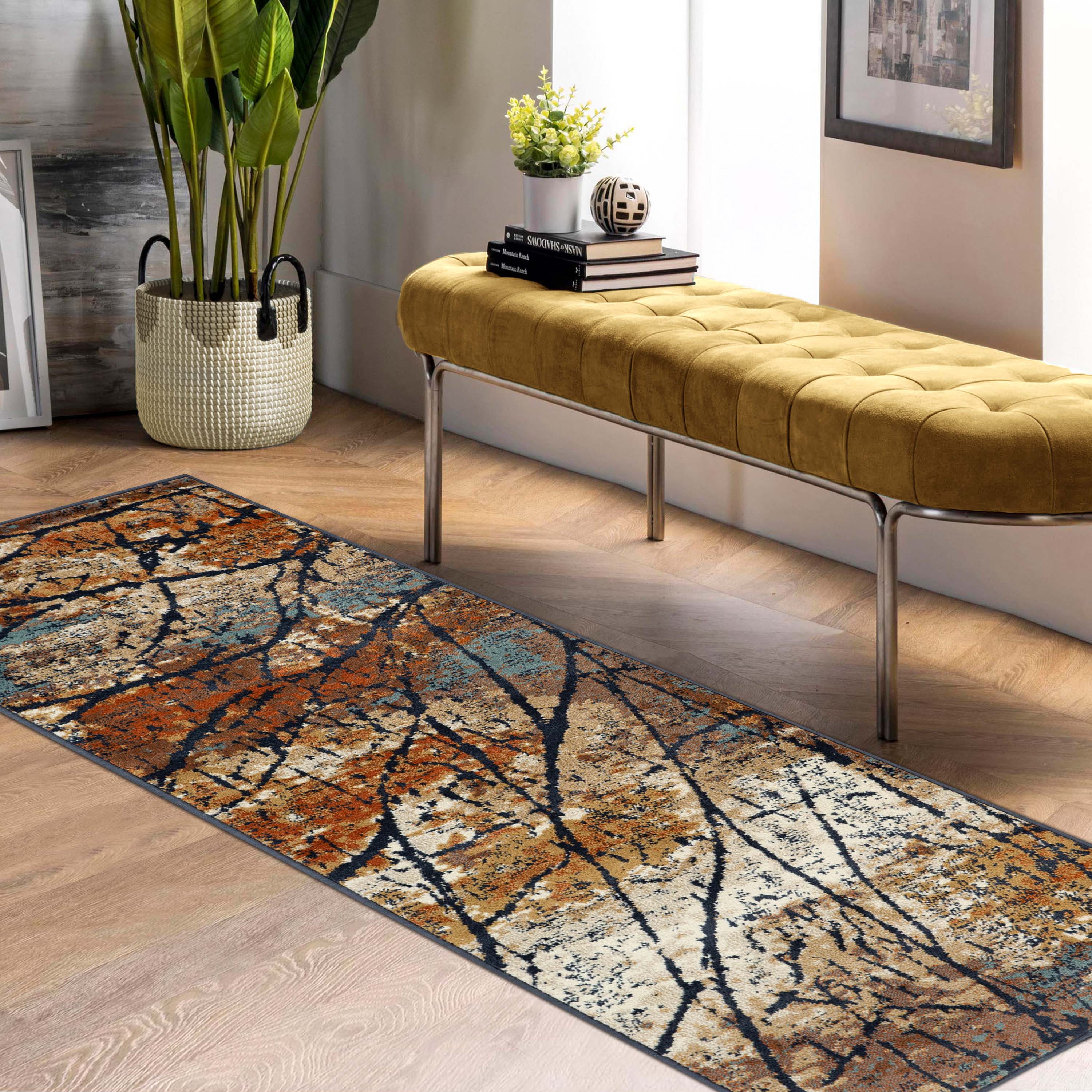 Fifi Modern Branches Indoor Area Rug or Runner - Soft Bohemian Style Carpet for Living Room, Bedroom, Hallway - Perfect for Home Decor & Cozy Spaces