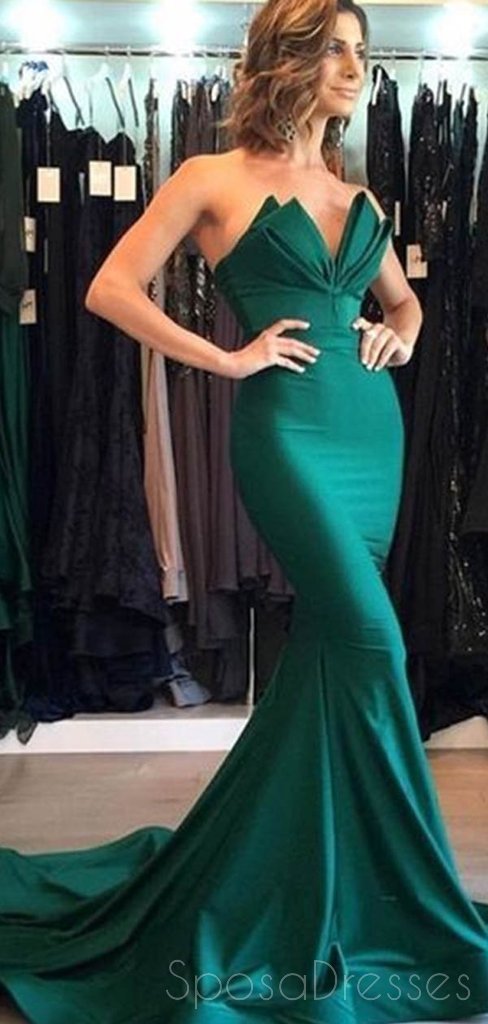 Elegant Emerald Green Mermaid Prom Dress for Formal Events | Affordable & Simple Design | Perfect for Homecoming, Ball, and Evening Parties