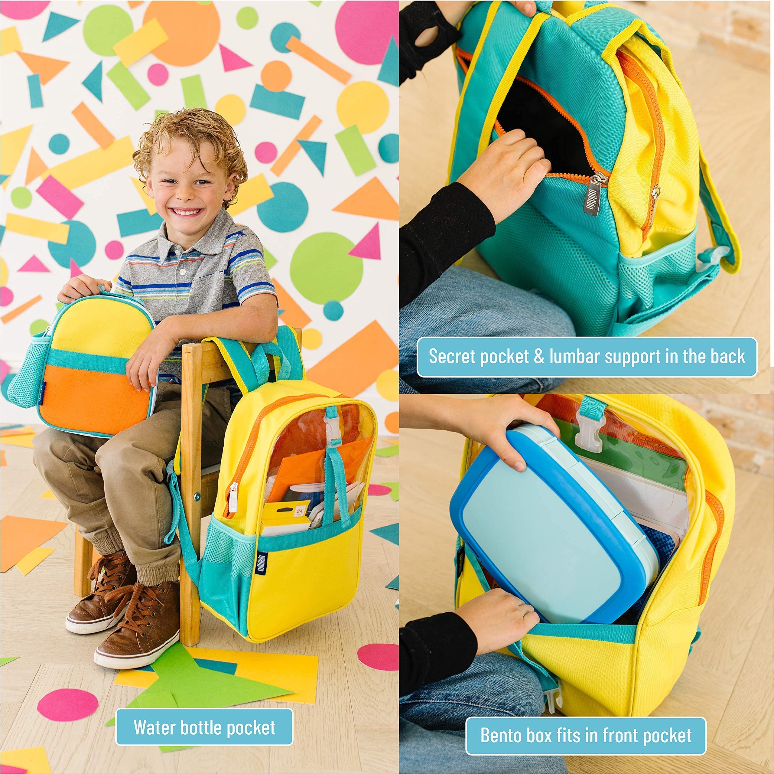 Wildkin Pack-it-All Kids Backpack Set with Clip-in Lunch Box (Risk Taker Design) - Durable School Backpack for Boys & Girls, Perfect for Elementary Students, Daycare & Outdoor Adventures