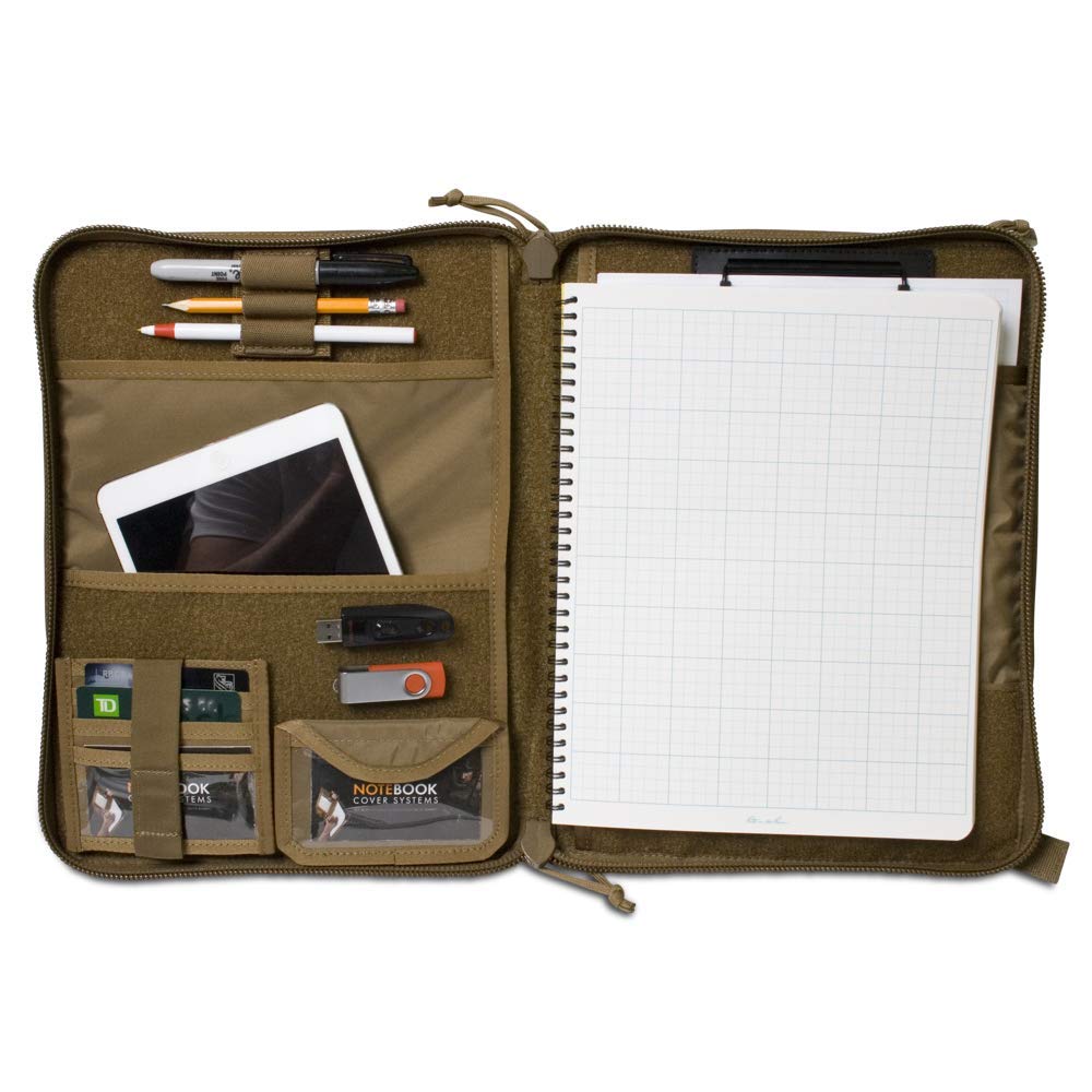 Tactical Notebook Cover - Military Grade Zippered Organizer for 8.5