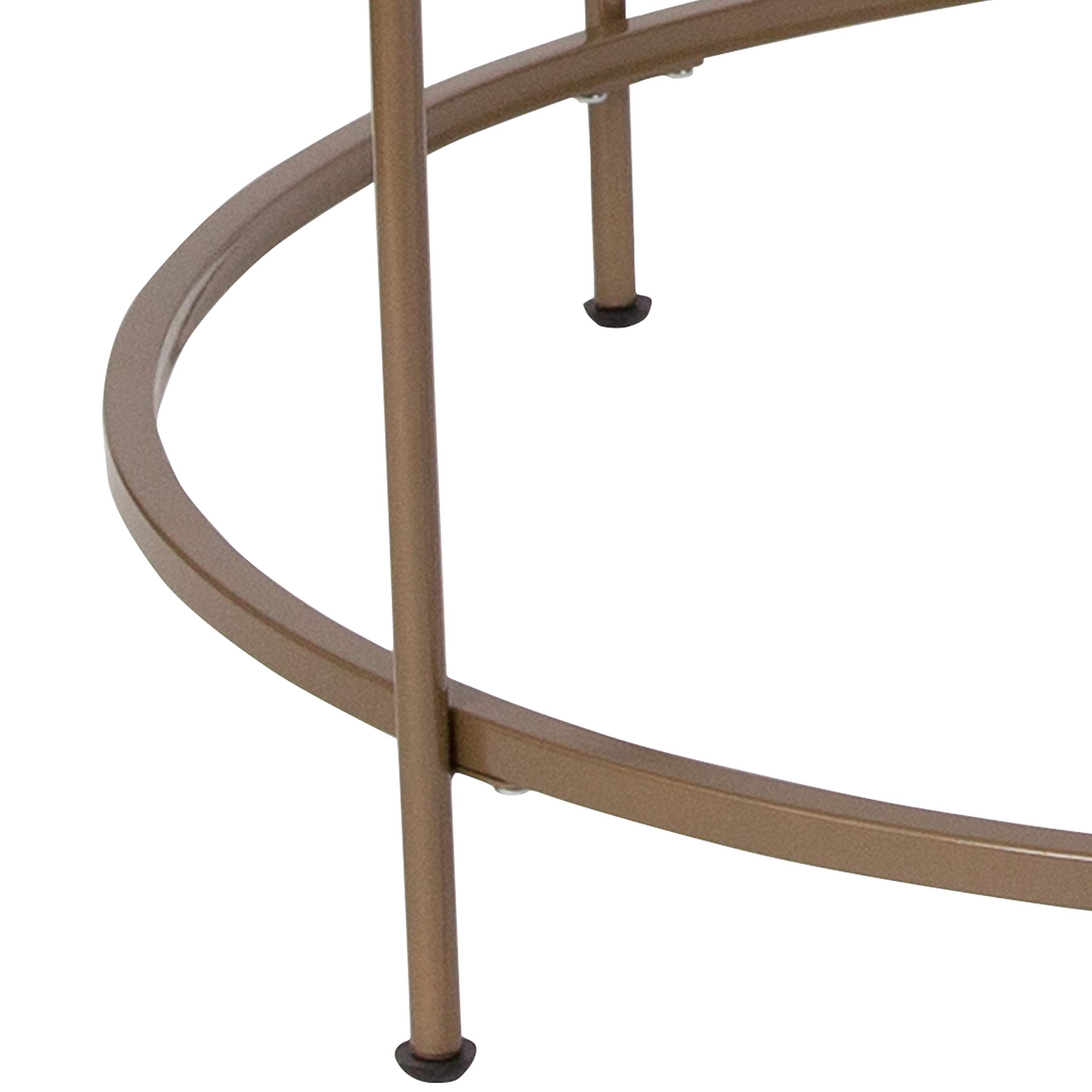Flash Furniture Astoria Collection Round Coffee Table - Modern Clear Glass Top with Brushed Gold Frame - Perfect for Living Room, Office & Lounge Decor