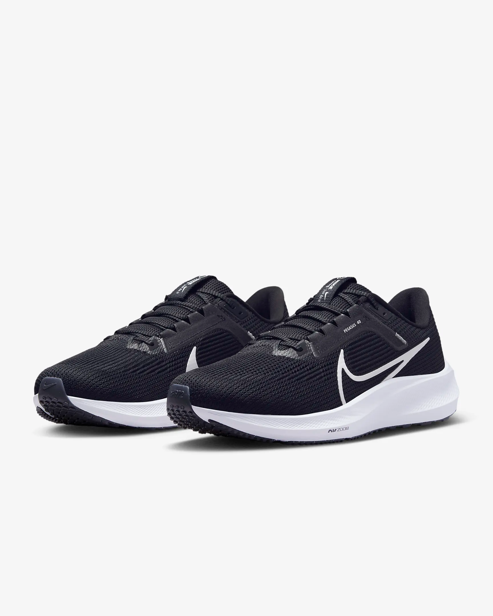 Nike Men's Pegasus 40 Running Shoes - Black/Iron Grey/White - Lightweight Cushioned Sneakers for Jogging, Gym & Everyday Wear