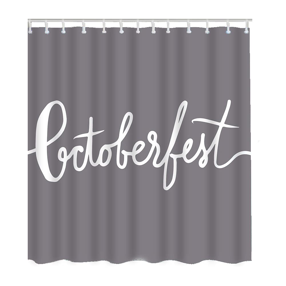 WONDERTIFY Oktoberfest Shower Curtain - Waterproof Bathroom Decor with Hand Lettering Design, 72x84 Inches - Perfect for German-Themed Bathrooms & Oktoberfest Party Decorations