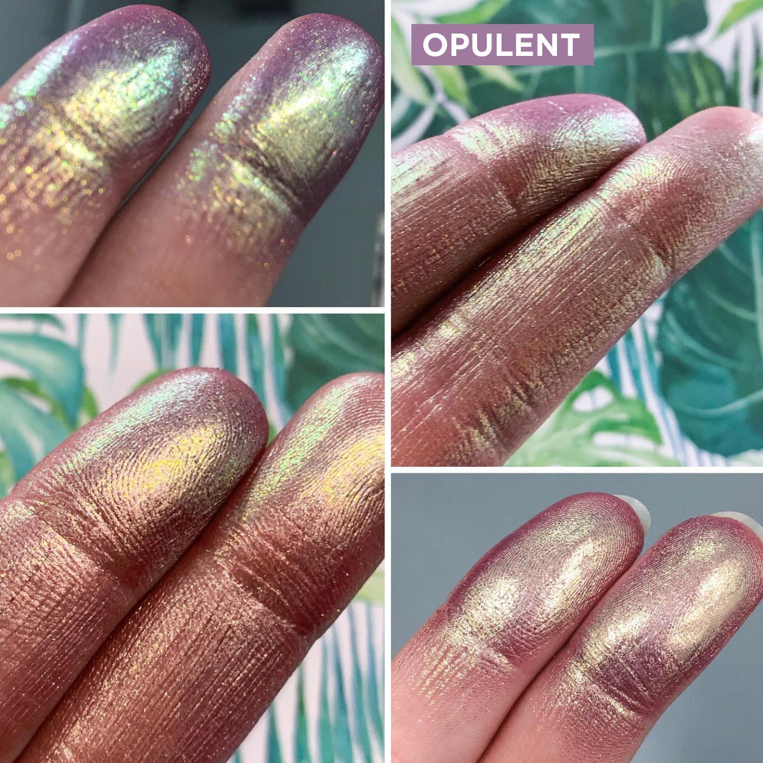 Opulent Glitter Multichrome Eyeshadow Palette - Long Lasting Pigmented Makeup for Party, Night Out & Special Occasions