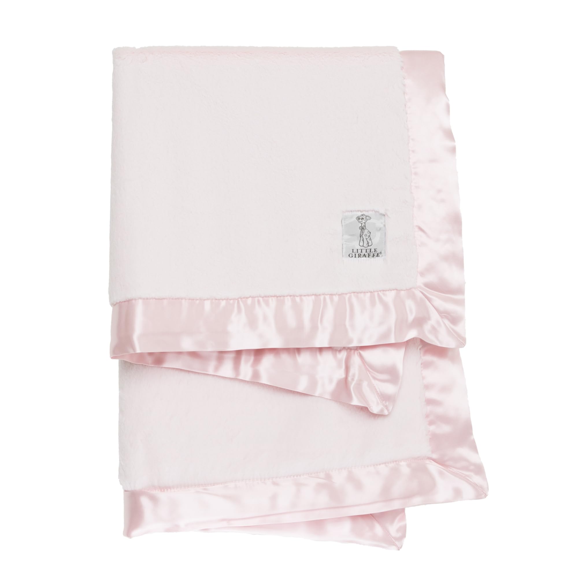 Little Giraffe Baby Blanket - Ultra Soft Luxury Blanket with Satin Trim - Perfect for Strollers, Cribs & Swaddling - Newborn Essentials & Baby Shower Gifts - 29x35 Inches - Pink - Ideal for Nursery, Travel & Photo Props