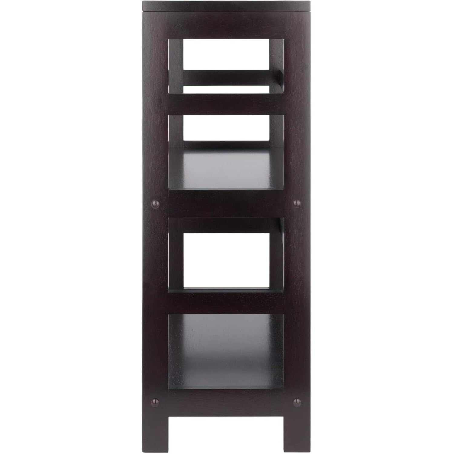 Winsome Wood Capri 2-Section M Storage Shelf with 4 Foldable Beige Fabric Baskets - Organizer for Bedroom, Closet, Nursery & Office