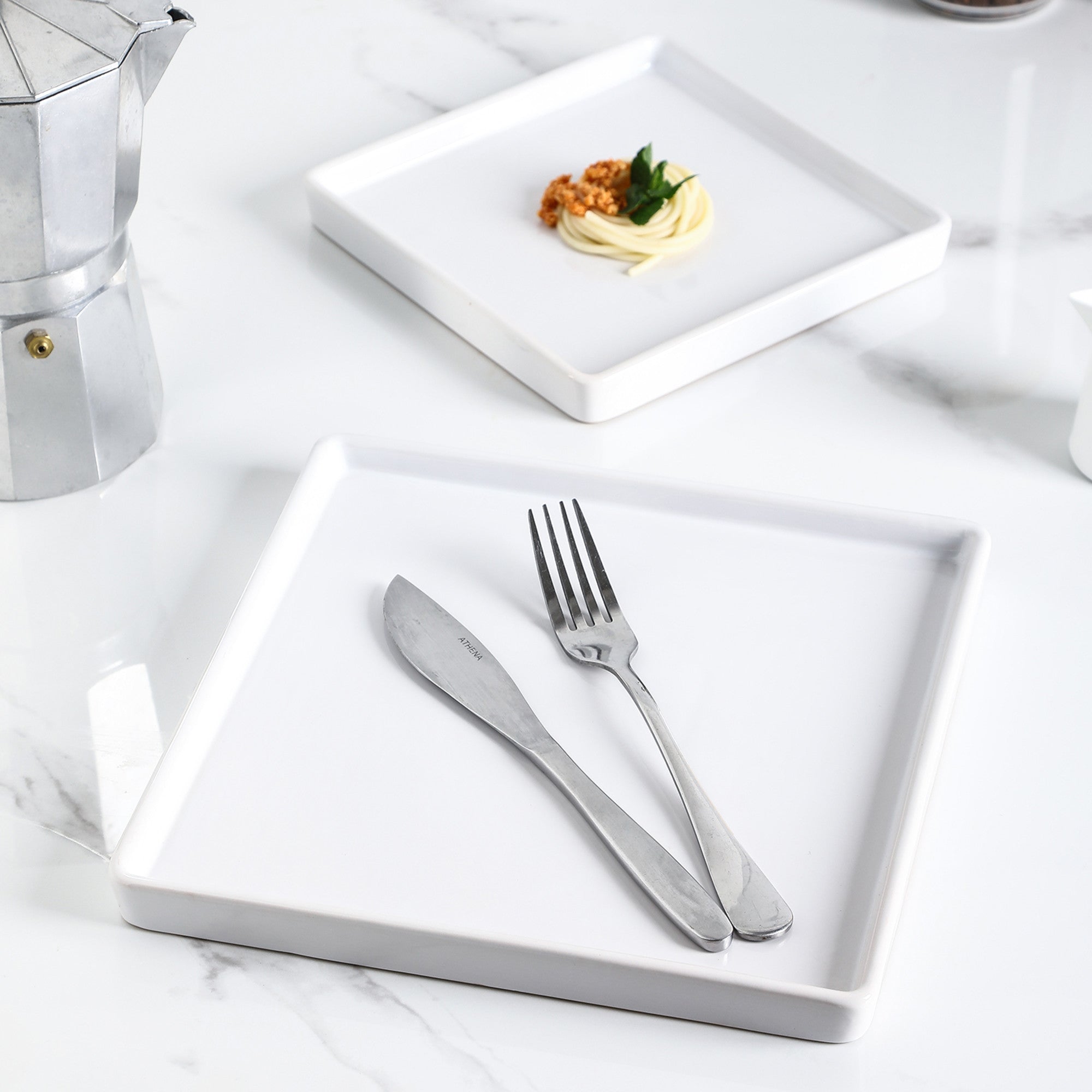 Grace Stoneware Dinner Plate - 12-Inch White Porcelain Plate for Everyday Dining, Restaurant & Home Use