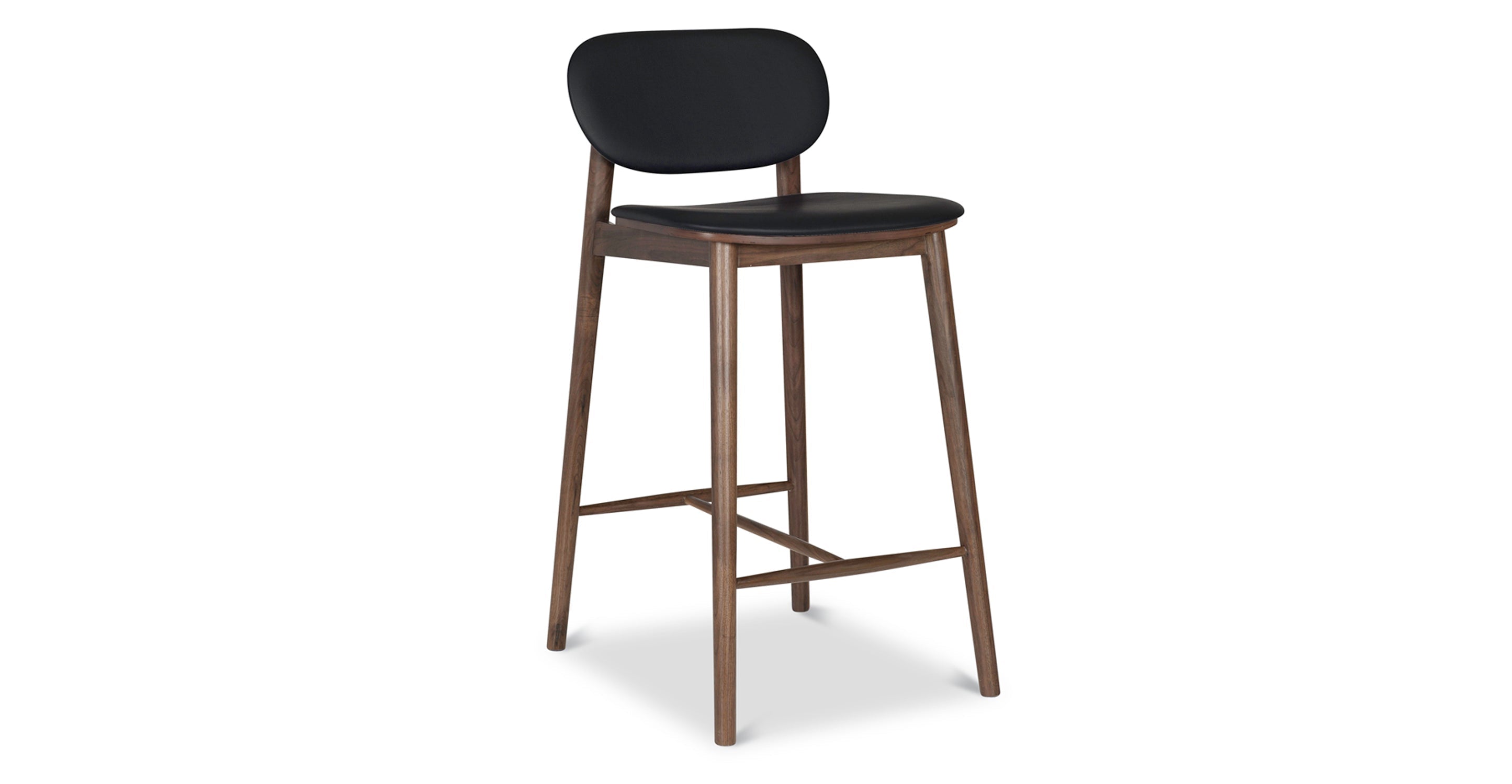 Bonato Leather Counter Stool - Modern Bar Stool with Cushioned Seat, Adjustable Height for Kitchen Island, Breakfast Bar & Home Decor