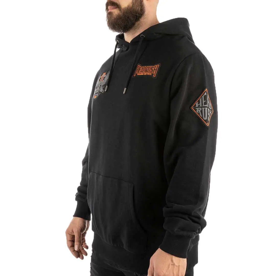 Headrush Men's Worldwide Pullover Hoodie - Soft Cotton Fleece Hooded Sweatshirt for Casual Wear & Outdoor Activities | Perfect for Travel, Gym & Everyday Comfort