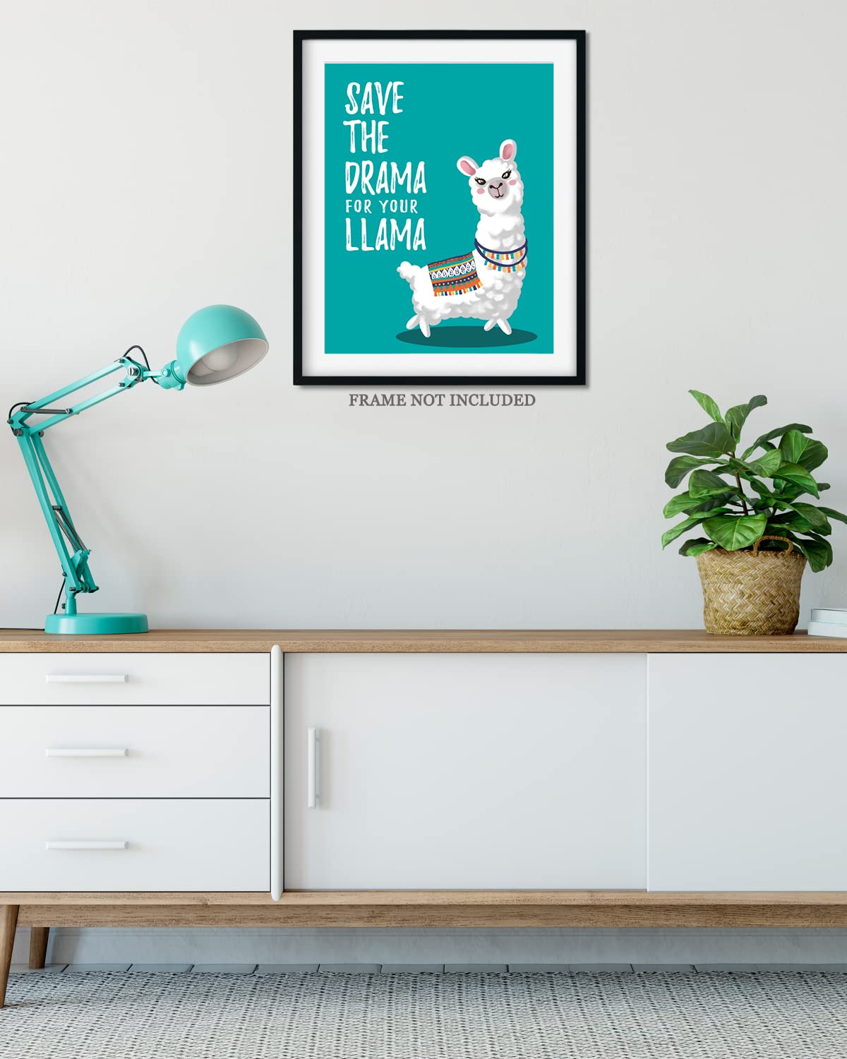 Llama Wall Art Print - Whimsical Boho Decor for Kids Bedroom, Nursery & Farmhouse - 11x14 Unframed - Perfect Gift for Girls & Llama Lovers - Ideal for Home Decor, Birthday Presents & Wall Accents