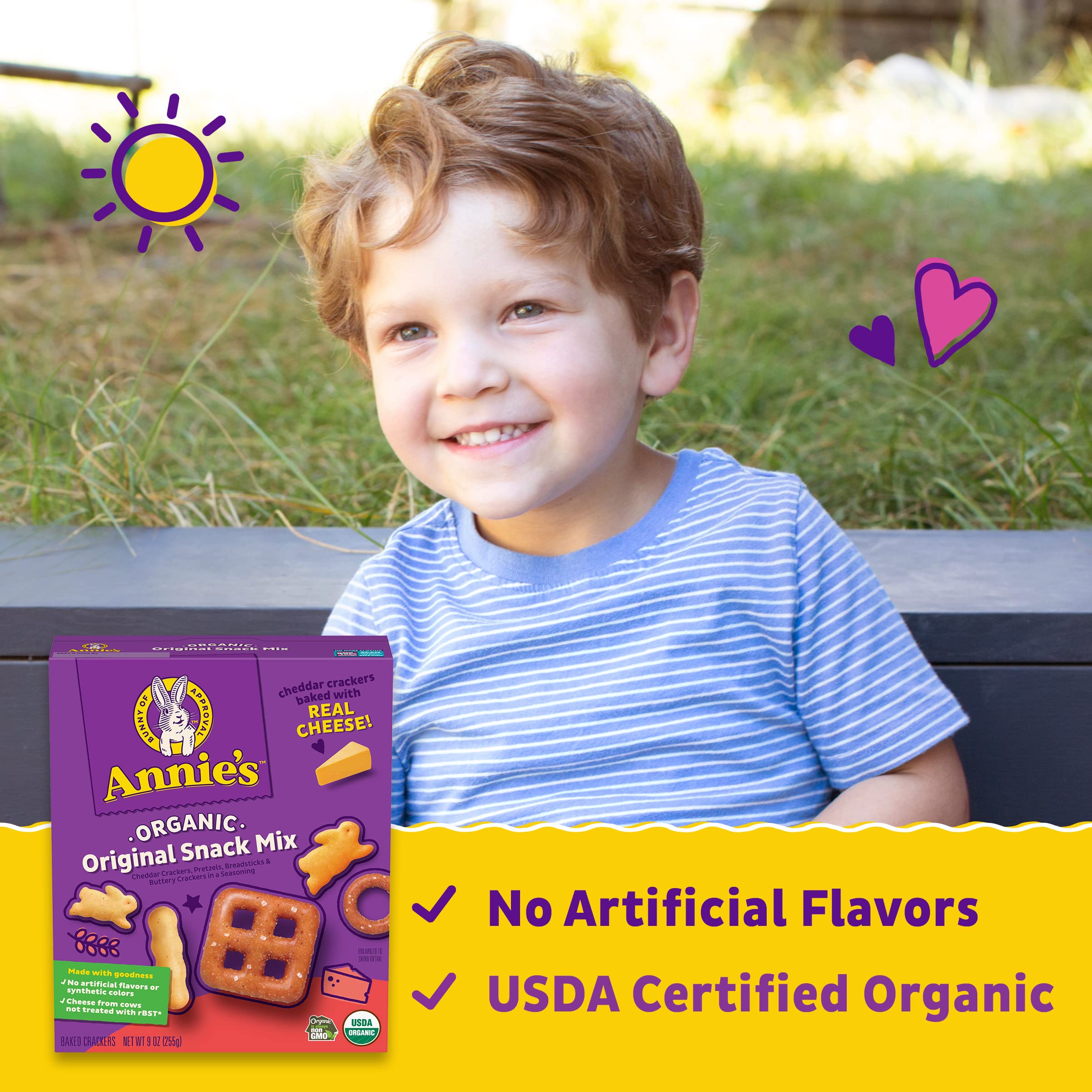 Annie's Organic Snack Mix - Assorted Crackers & Pretzels, 9 oz (Pack of 12) | Healthy Kids Snacks, School Lunch Box, Party Favors & On-the-Go Treats