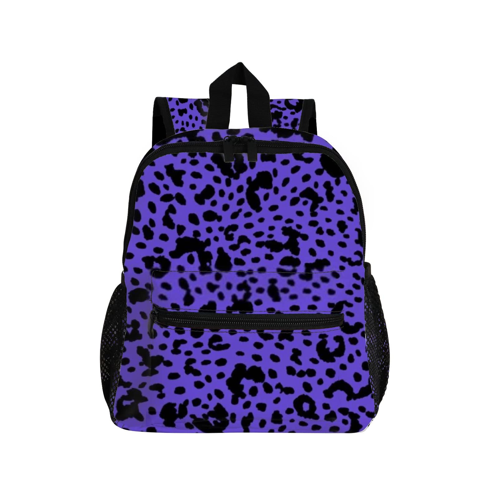 Modern Abstract Purple and Black Leopard Print Kids Backpack - Waterproof School Backpack for Boys & Girls - Toddler & Kindergarten Backpack for Daily Use, Travel & Outdoor Activities