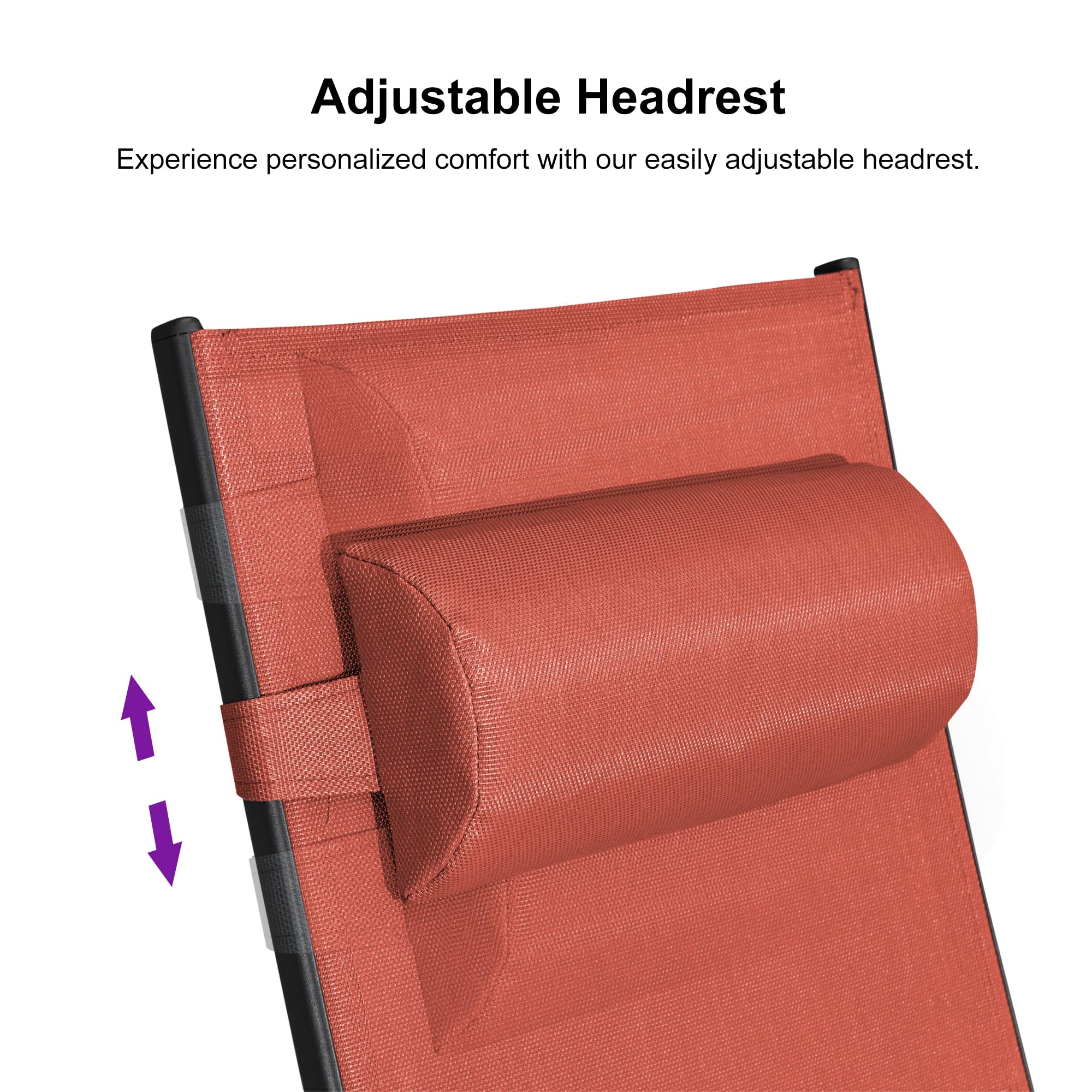 Premium Outdoor Chaise Lounge Chair Set - All-Weather Patio, Pool & Beach Sunbathing Recliner with Side Table (Coral Red) - Perfect for Backyard Relaxation, Seaside Lounging & Poolside Tanning