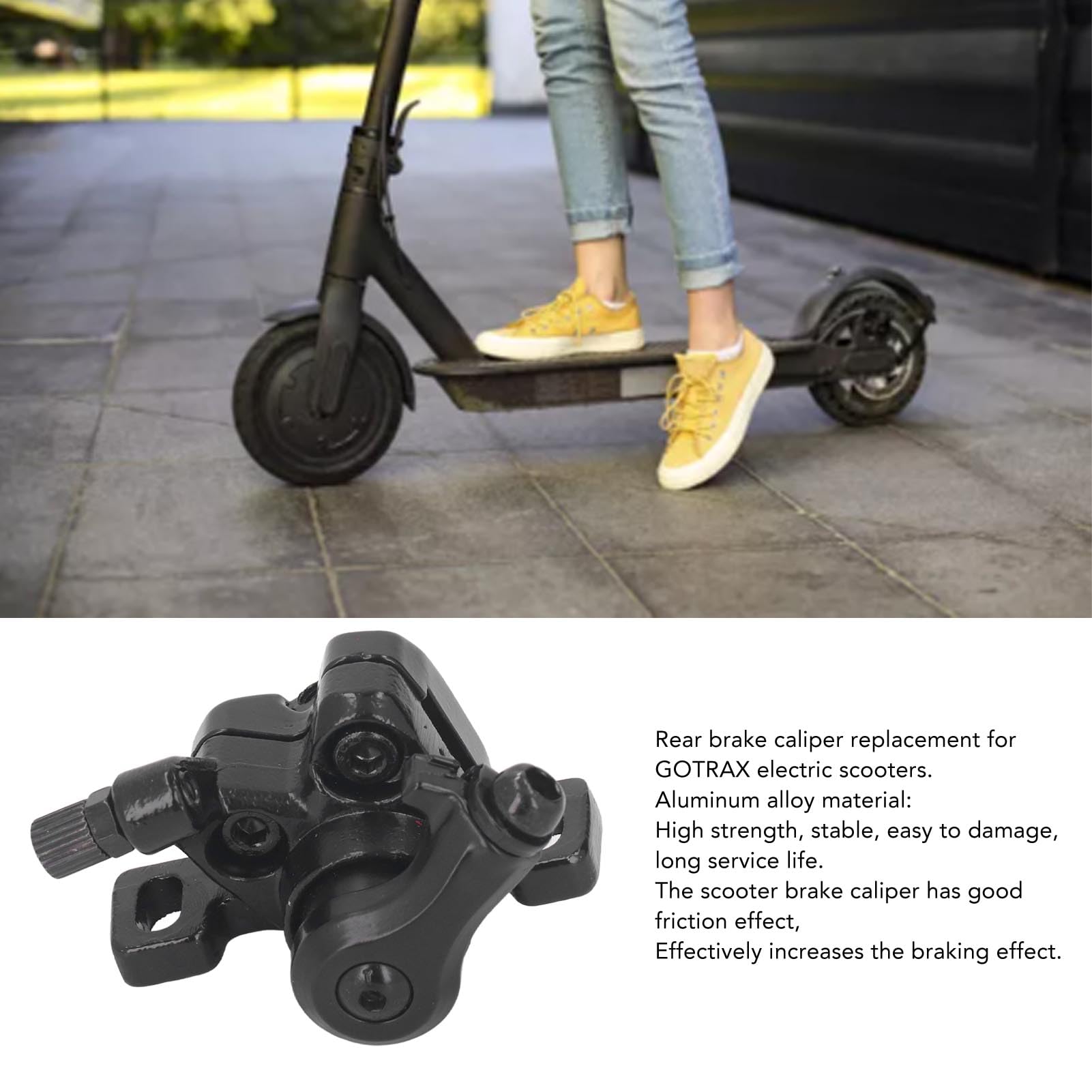 GOTRAX Electric Scooter Brake Caliper - Aluminum Alloy Rear Disc Brake Replacement Kit with Pads for GOTRAX Scooters | Front & Rear Mechanical Disc Brake System | Perfect for Commuting & Urban Riding