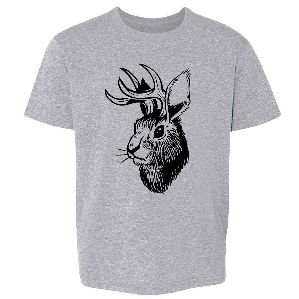 Funny Jackalope Head Western T-Shirt for Kids & Youth - Boys & Girls Graphic Tee for Casual Wear, School & Outdoor Activities