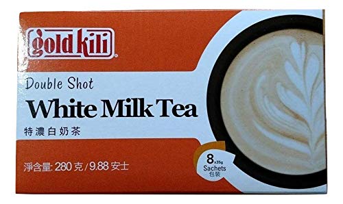 Premium Gold Kili Double Shot White Milk Tea Powder - 8 x 35g Sachets (280g) - Instant Rich & Creamy Beverage for Home, Office or Cafe Use