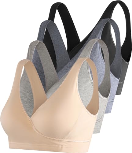 Black/Dark Grey/Grey/Nude-4pcs