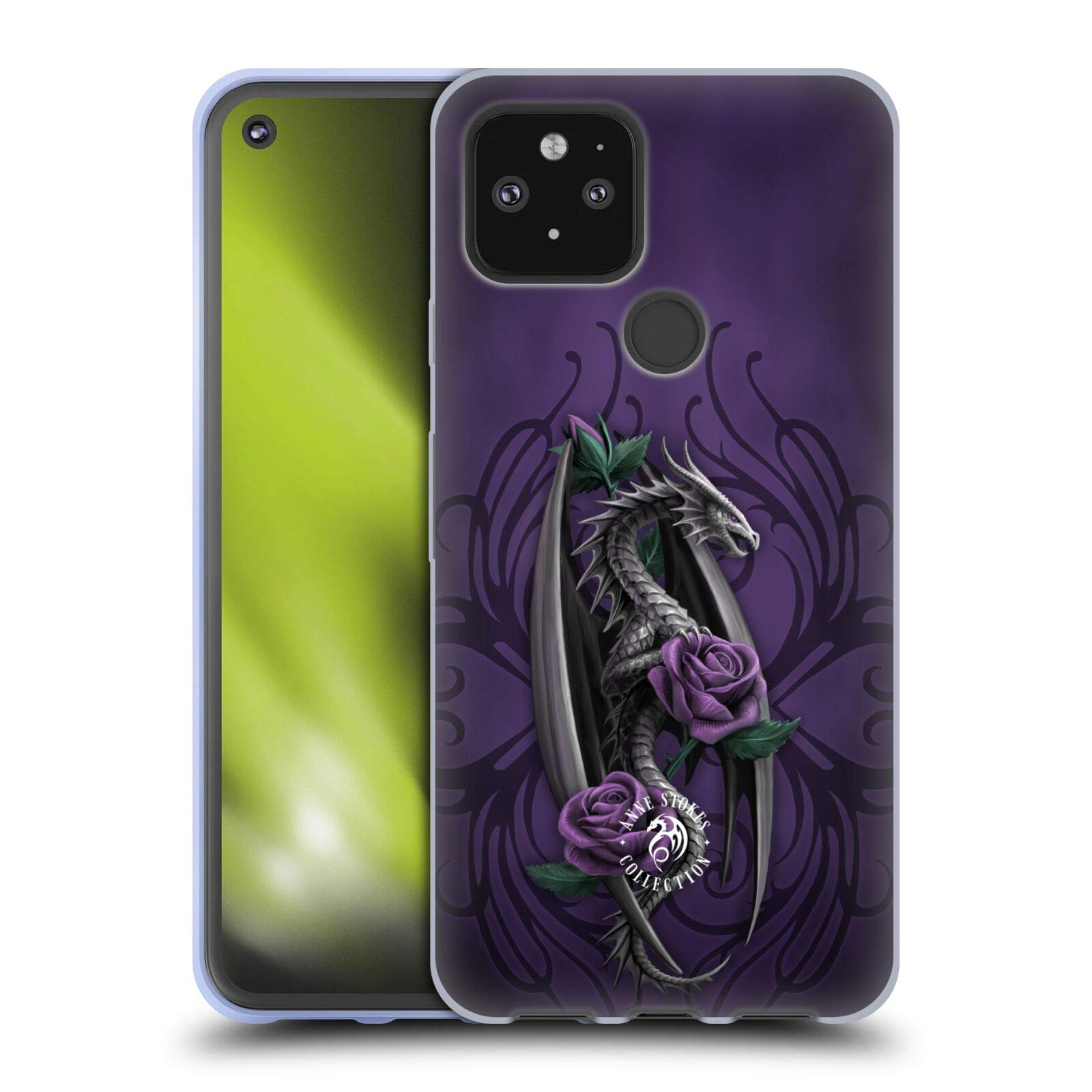 Anne Stokes Beauty & Dragons Google Pixel 5 5G Soft Gel Case - Officially Licensed Protective Phone Cover for Fantasy Lovers & Gamers
