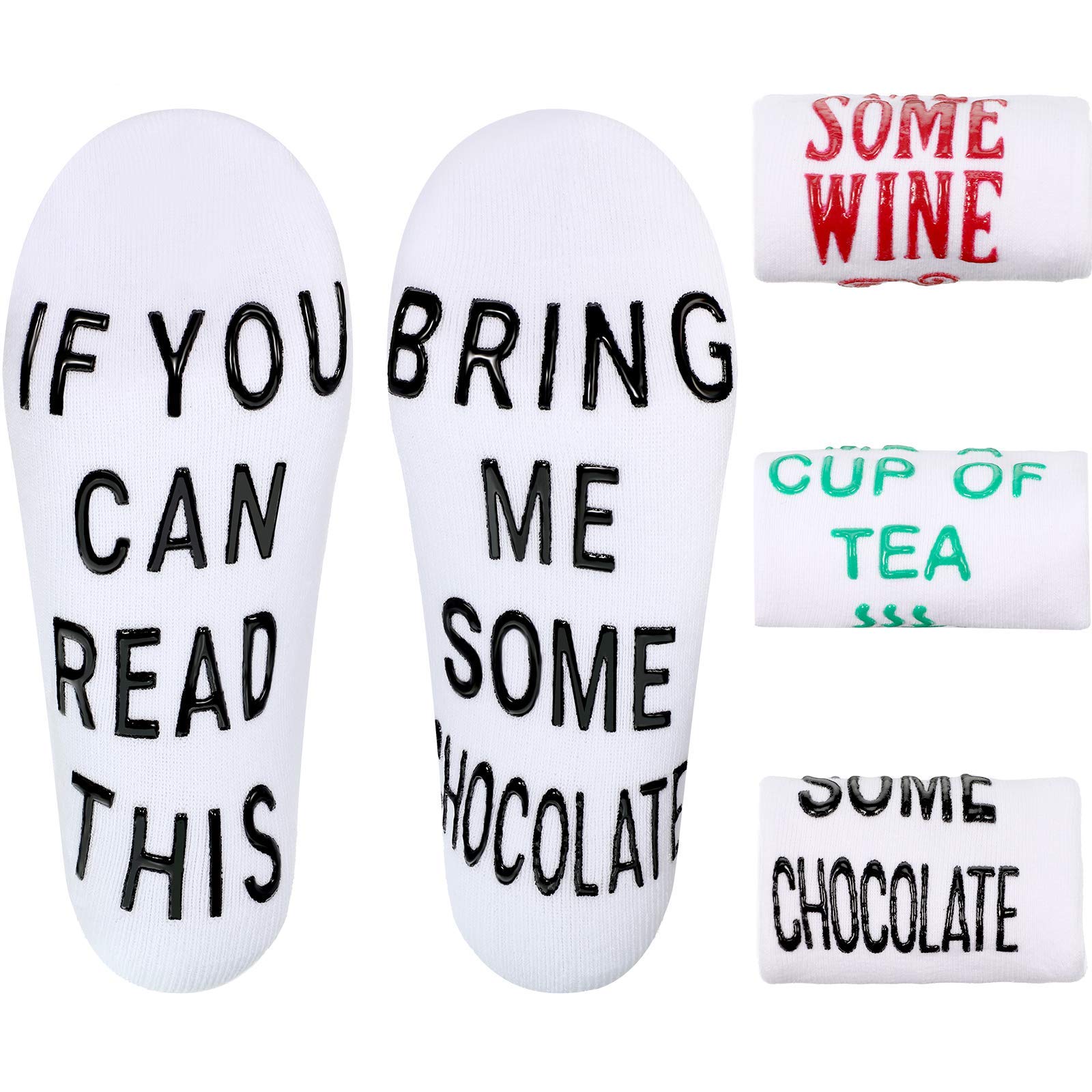 3 Pairs Funny Novelty Cotton Socks for Women - 'If You Can Read This' Printed Crew Socks - Perfect for Gifts, Parties & Everyday Comfort