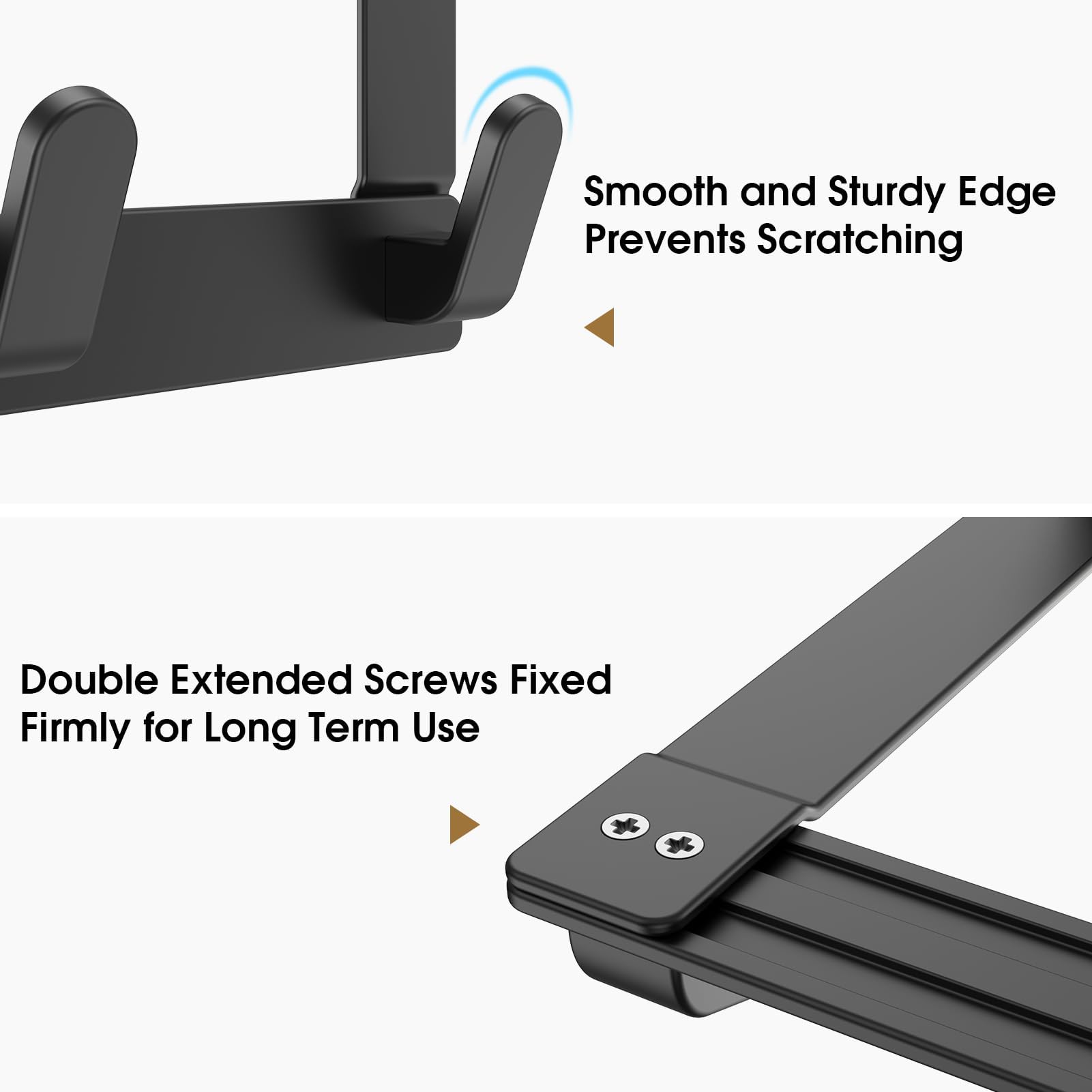 Over The Door Hooks Hanger - 2 Pack with Extended Brackets for Easy Installation - Matte Black Bathroom Towel Rack Organizer - Perfect for Bathroom, Bedroom, and Closet Storage Organization