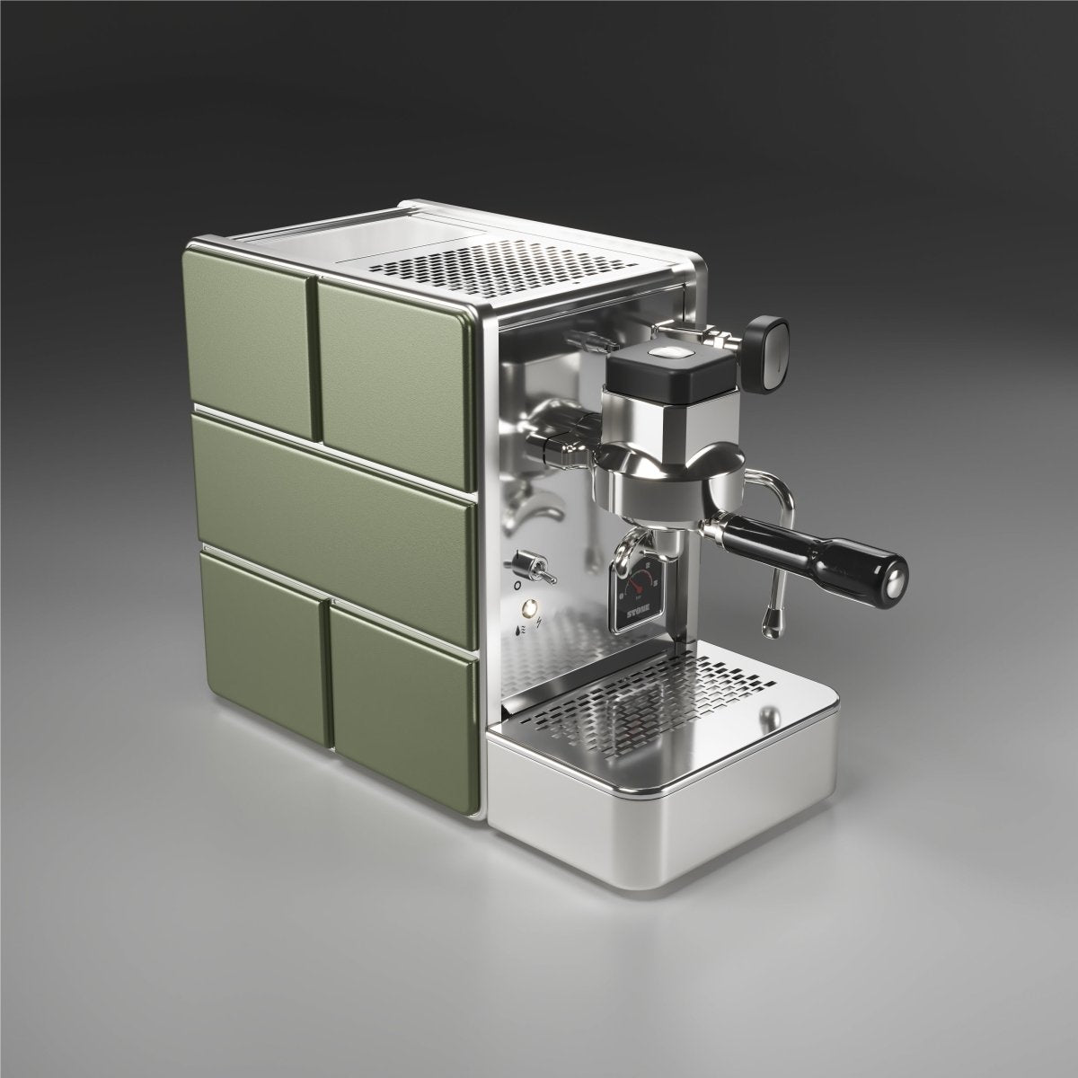 Premium Stone Espresso Machine in Mine Green - Compact & Durable for Home Baristas & Coffee Lovers - Perfect for Kitchens, Offices & Small Spaces