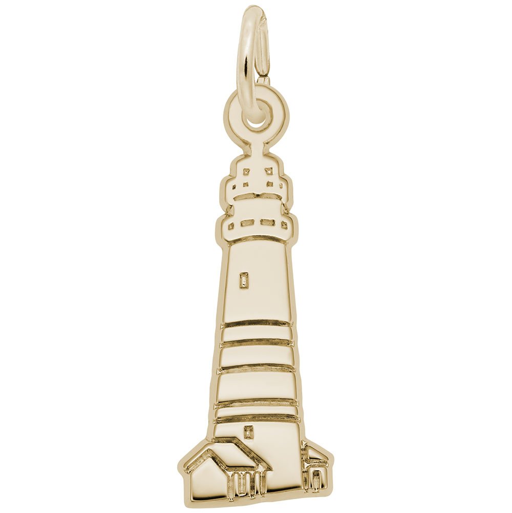 Rembrandt Boston Harbor MA Lighthouse Charm Pendant - 14K Gold or Sterling Silver Jewelry for Women - Perfect Gift for Travel Lovers & Nautical Theme Collectors