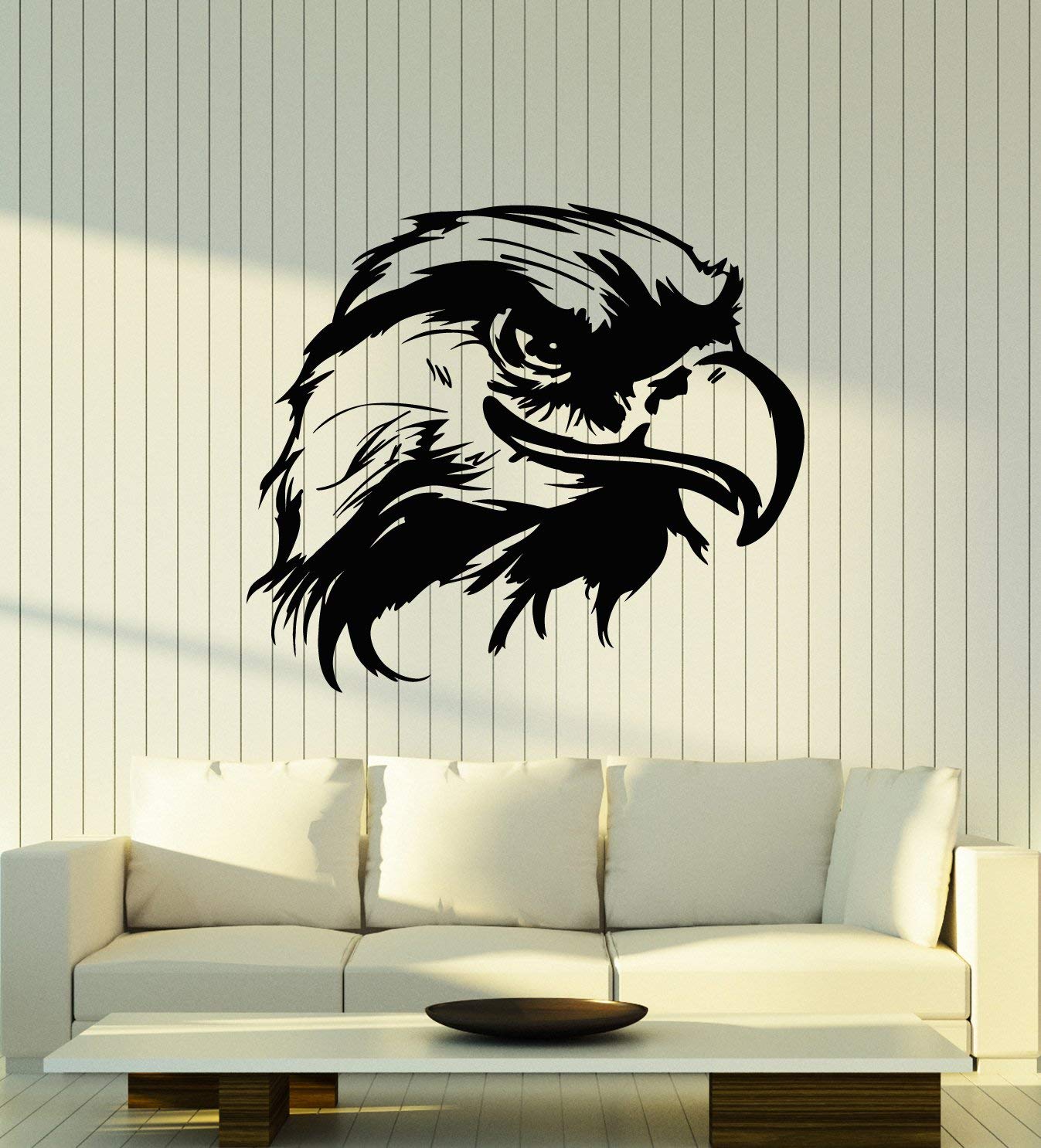 Large Vinyl Wall Decal Bald Eagle Head Tribal Bird Art - Black Home Decor Sticker Mural (g1940) for Living Room, Bedroom & Office Wall Art