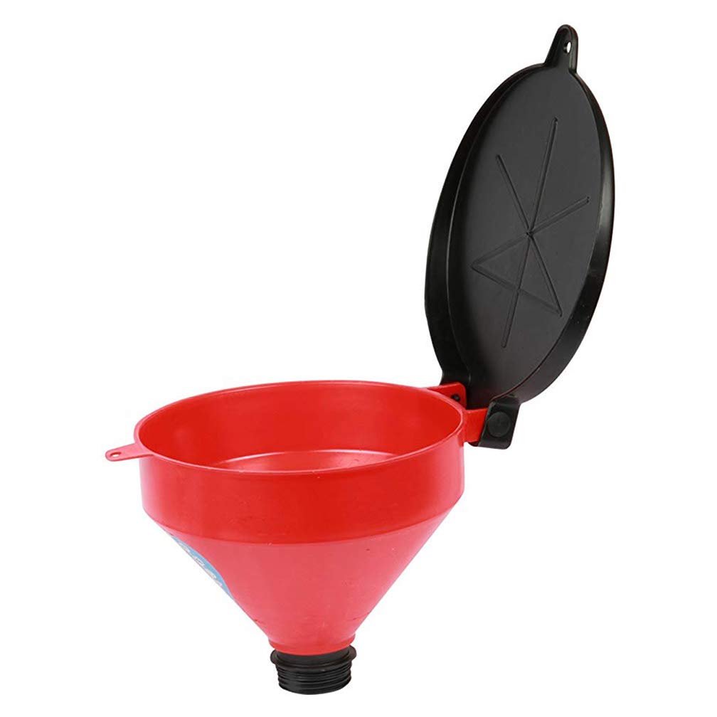 Wirthco Funnel King 32425 4 Quart Drum Funnel with 2 Inch Threads & Lockable Lid - Perfect for Automotive Fluids, Marine Fuel Transfer, and Industrial Chemical Storage
