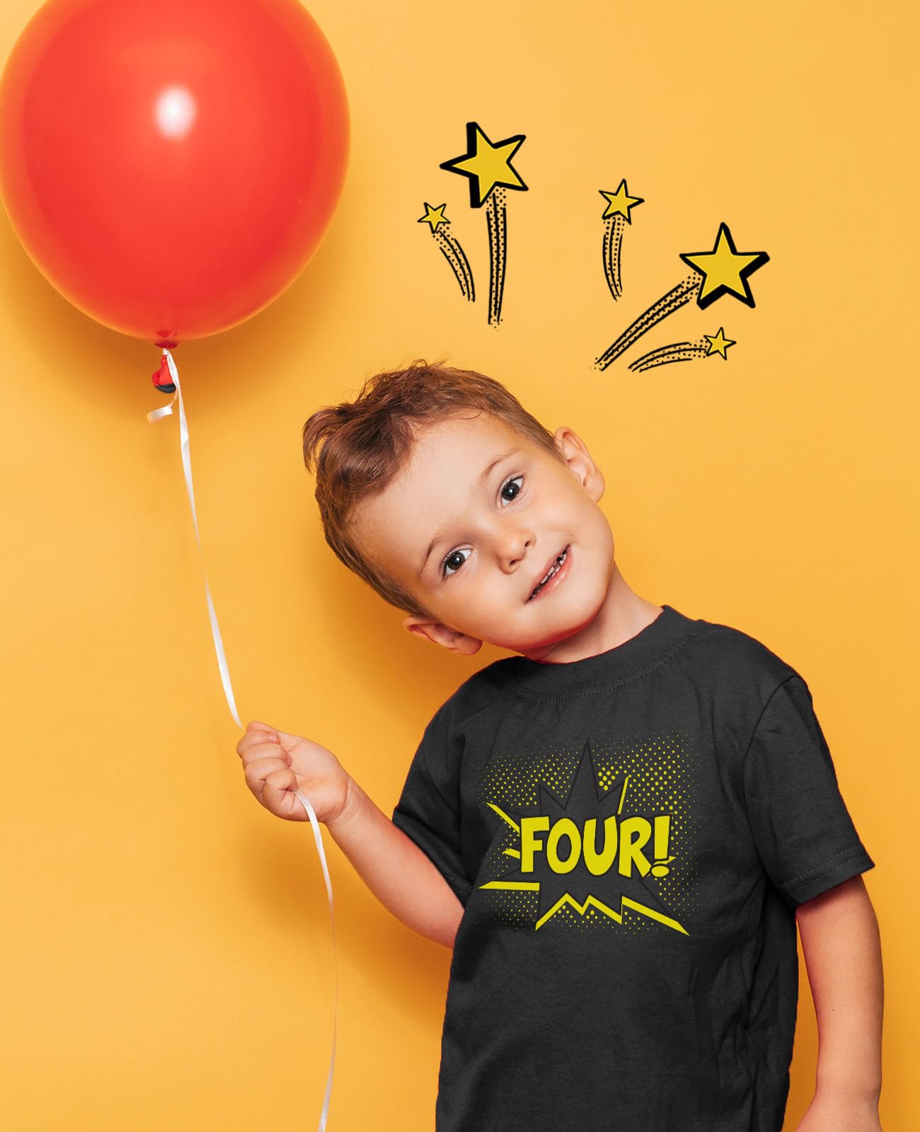 4th Birthday Shirt for Boys & Girls - Superhero Themed 4 Years Old Gift - Kids Party T-Shirt for Superhero Birthday Celebrations