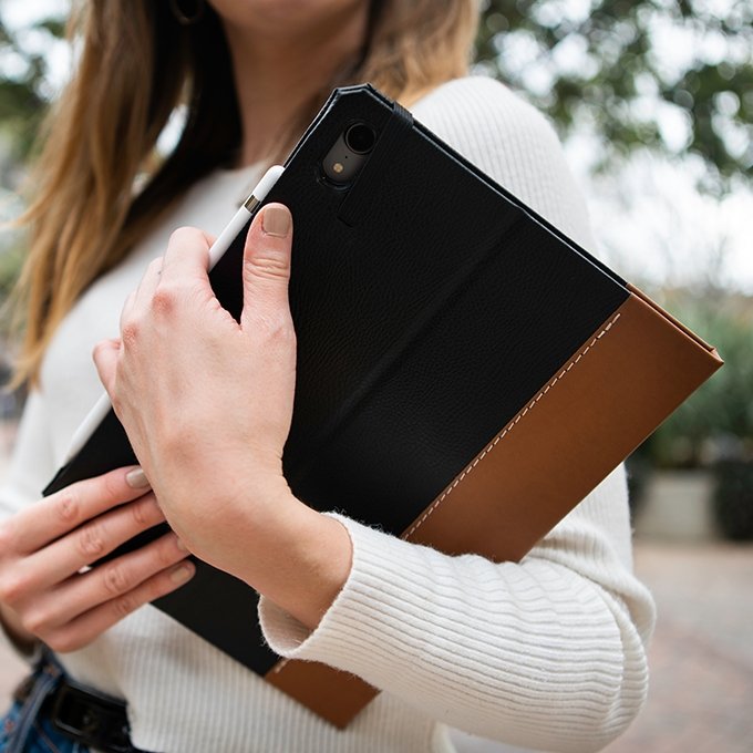 Premium Genuine Leather iPad Case for Business Professionals - Slim & Protective Cover for Work, Travel & Meetings