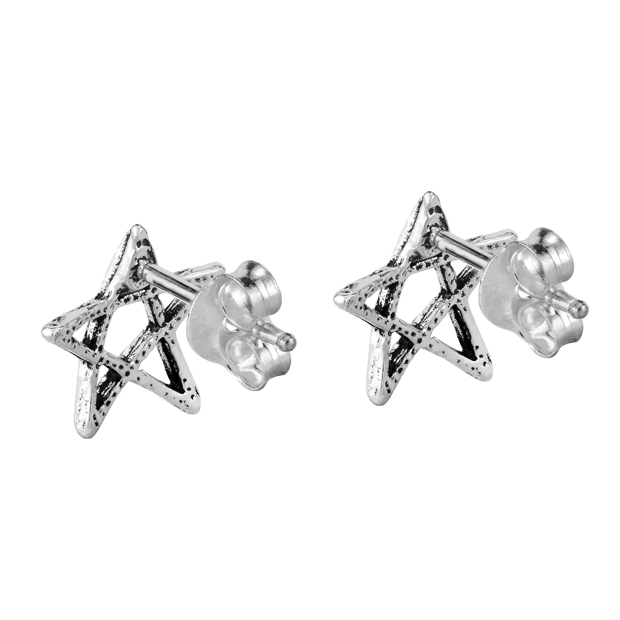 AeraVida Unique Star Outline Sterling Silver Stud Earrings for Women | Minimalist Chic Stud Earrings | Gift for Daughter, Girlfriend, Wife | Perfect for Everyday Wear, Date Night, Office & Special Occasions