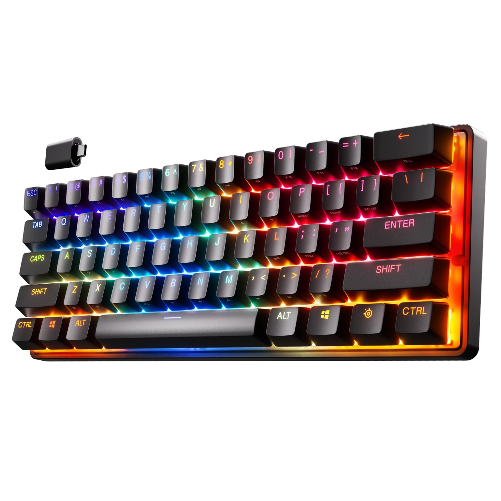 SteelSeries Apex Pro Mini Wireless HyperMagnetic Gaming Keyboard - World's Fastest 60% Compact Mechanical Keyboard with Adjustable Actuation, RGB Backlighting, Bluetooth & 2.4GHz Wireless, USB-C - AZERTY Layout - Perfect for Esports, Streaming & Office Work