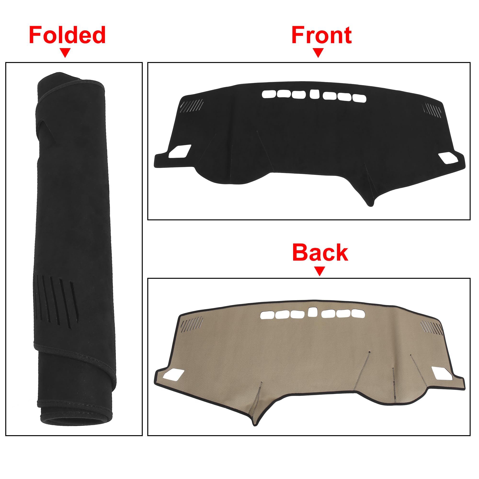 **X AUTOHAUX Premium Suede Dashboard Cover Mat - Non-Slip Carpet Protector for Hyundai Sonata 9 (2015-2018) - Black | Perfect for Sun Protection & Interior Upgrade**