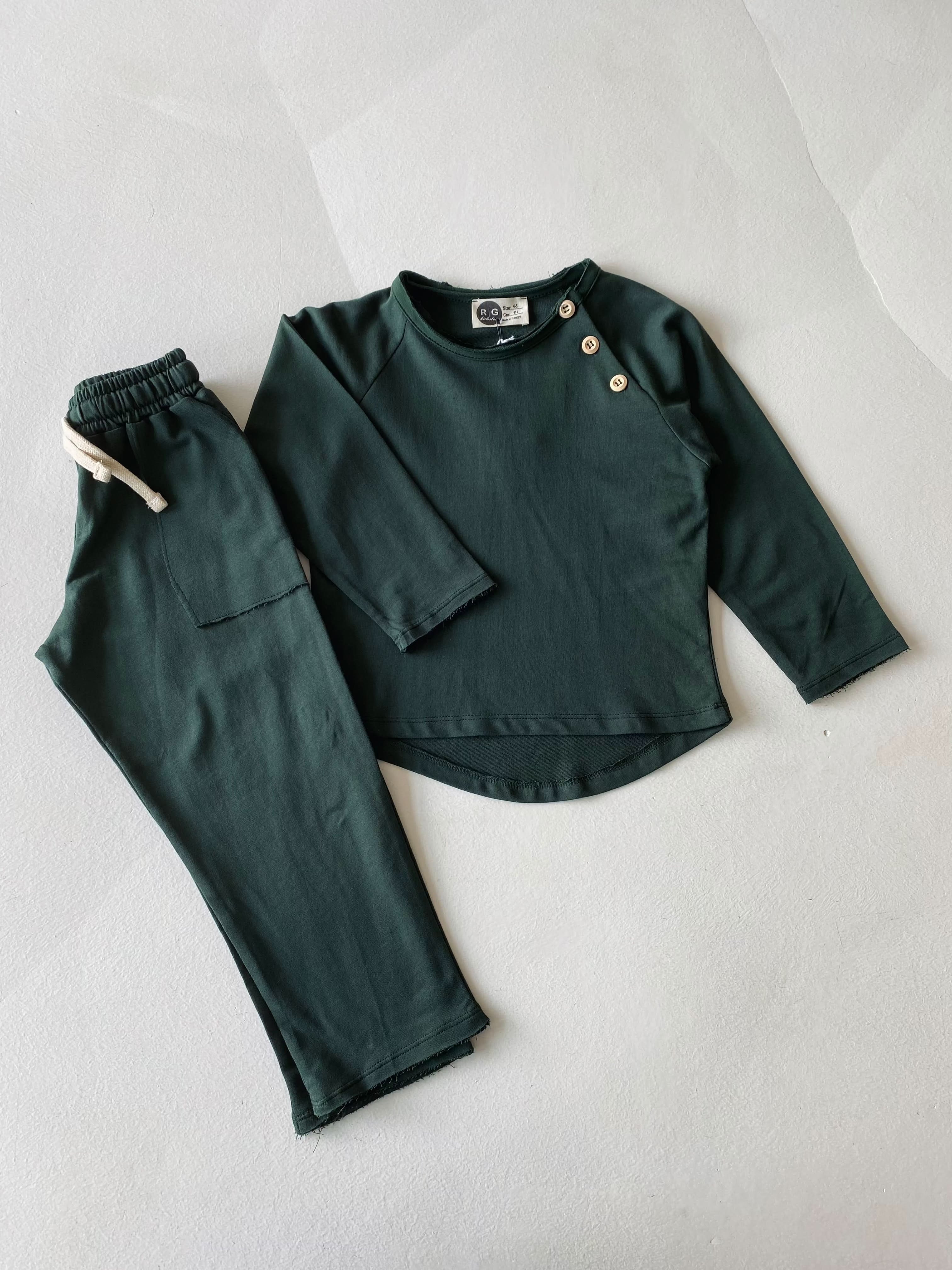Kids' Button-Detail Jogger Set - Comfortable & Stylish Activewear for Playdates, School & Outdoor Activities