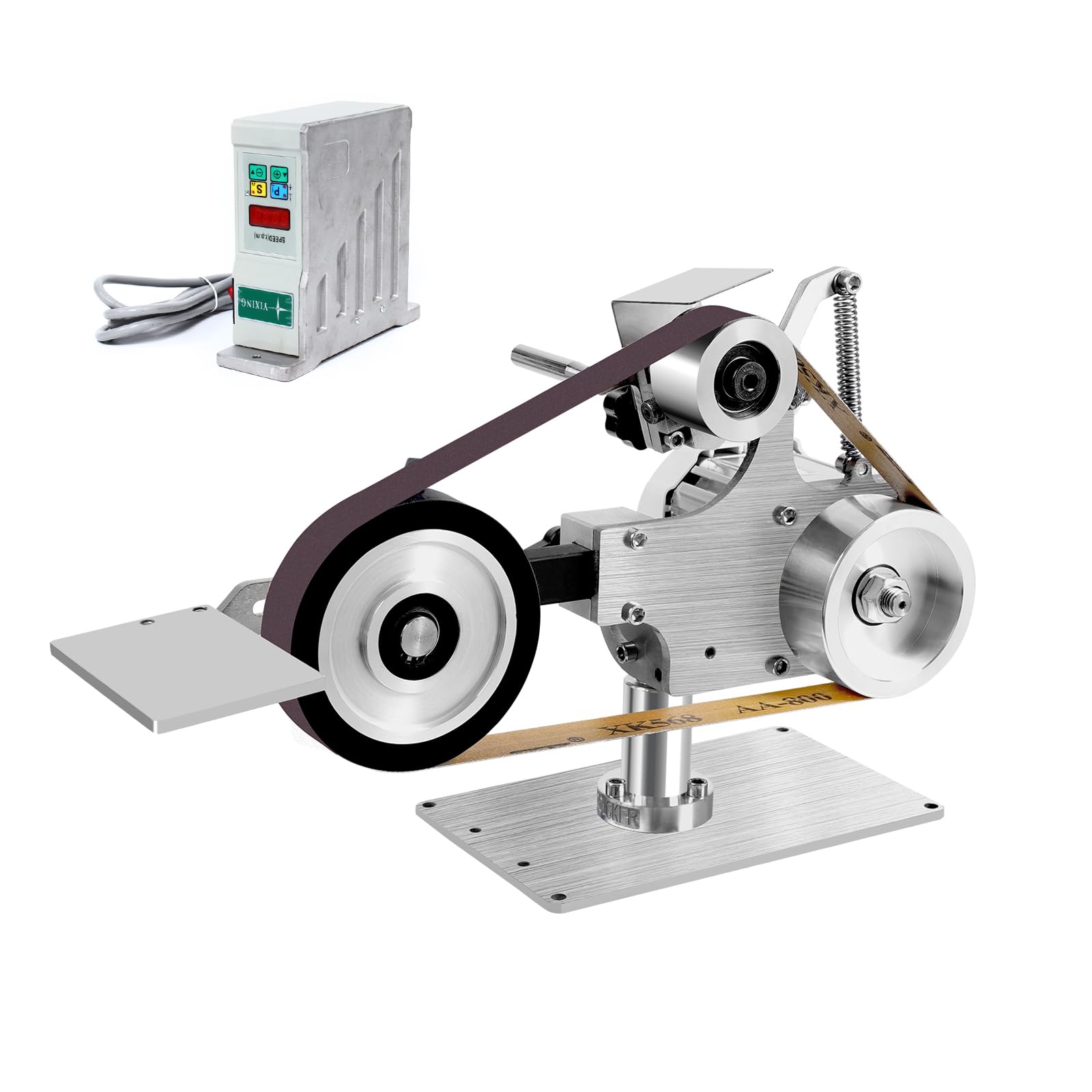 1x30 Belt Sander 550W Electric Bench Grinder - Brushless Motor Vertical Polishing & Grinding Machine for Jewelry, Metal, Wood DIY Projects | Perfect for Home Workshops, Metalworking & Woodcrafting