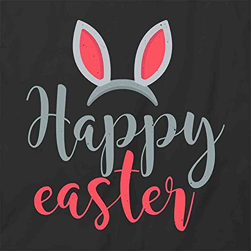 Happy Easter Graphic T-Shirt for Men & Women | Printed Black Cotton Tee - Perfect for Easter Celebrations, Family Gatherings & Spring Festivals