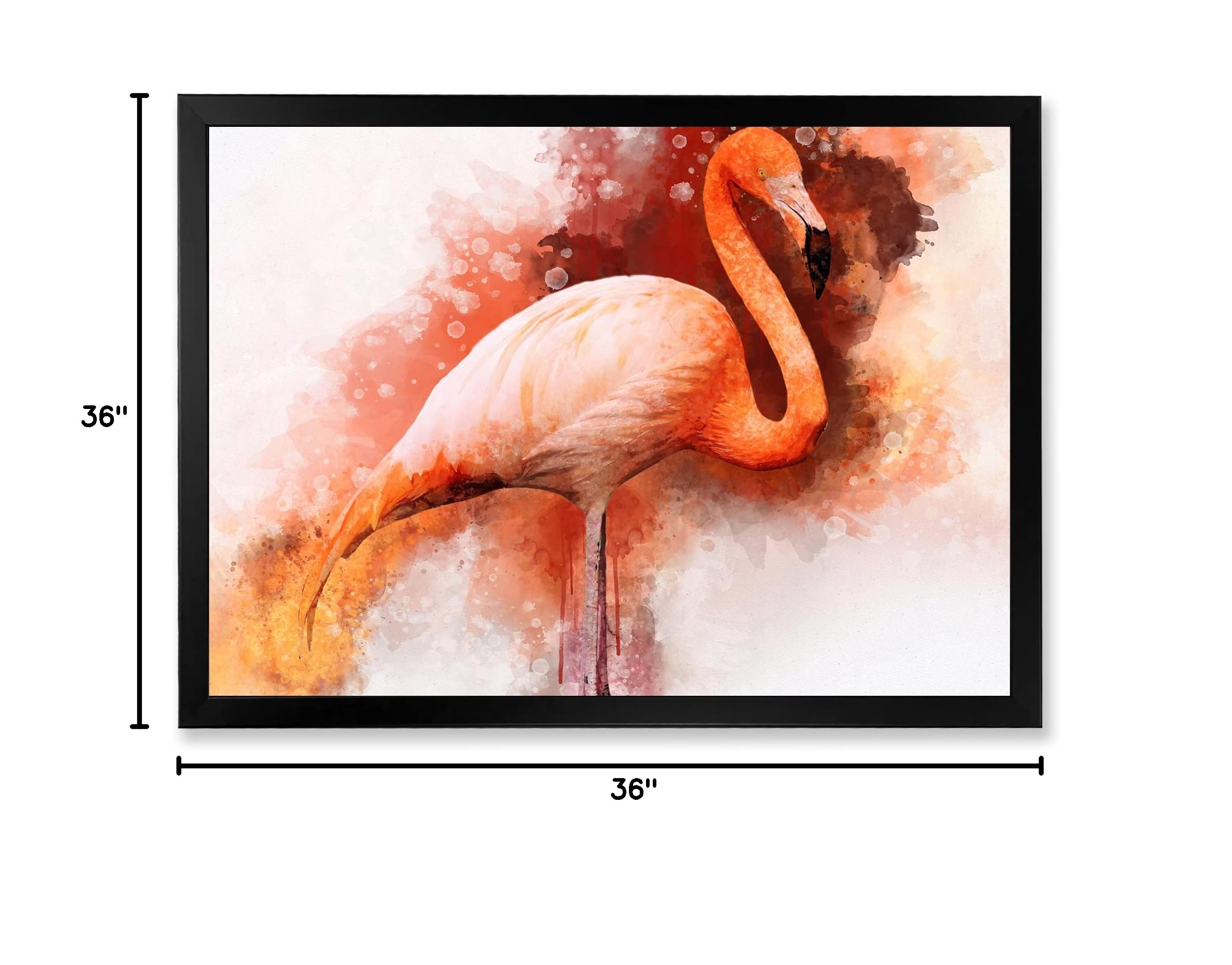 Farmhouse Framed Wall Art - Pink Flamingo II Portrait by DesignQ | Elegant Home Decor for Living Room, Bedroom & Office