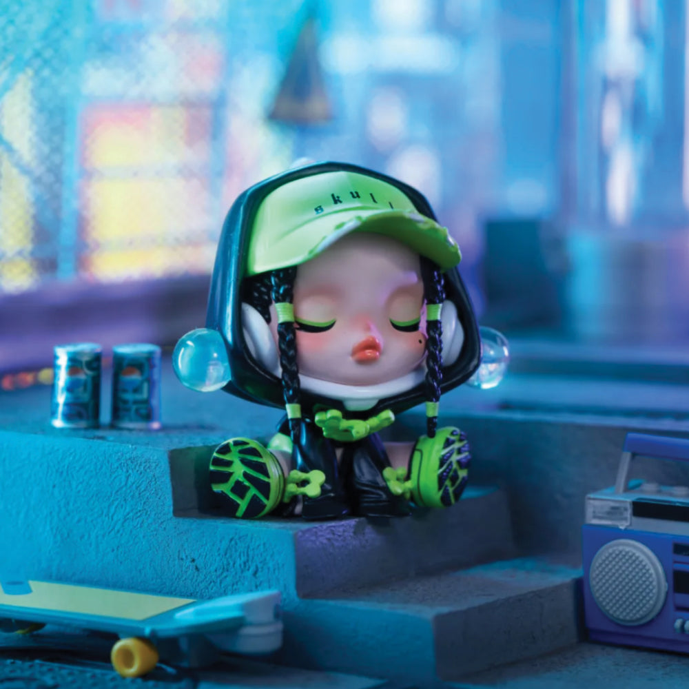 SkullPanda City of Night Collectible Figure - Cute Kawaii Art Toy for Home Decor, Office Display & Anime Lover Gift