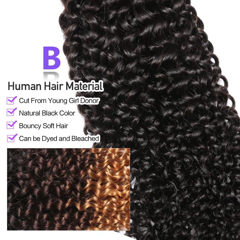 Brazilian Virgin Human Hair Bundles 3PCS - 12A Grade Unprocessed Jerry Curly Weave Extensions (22/24/26 Inch, 285g) | Natural Black Color for Women | Perfect for Daily Styling, Parties & Special Occasions
