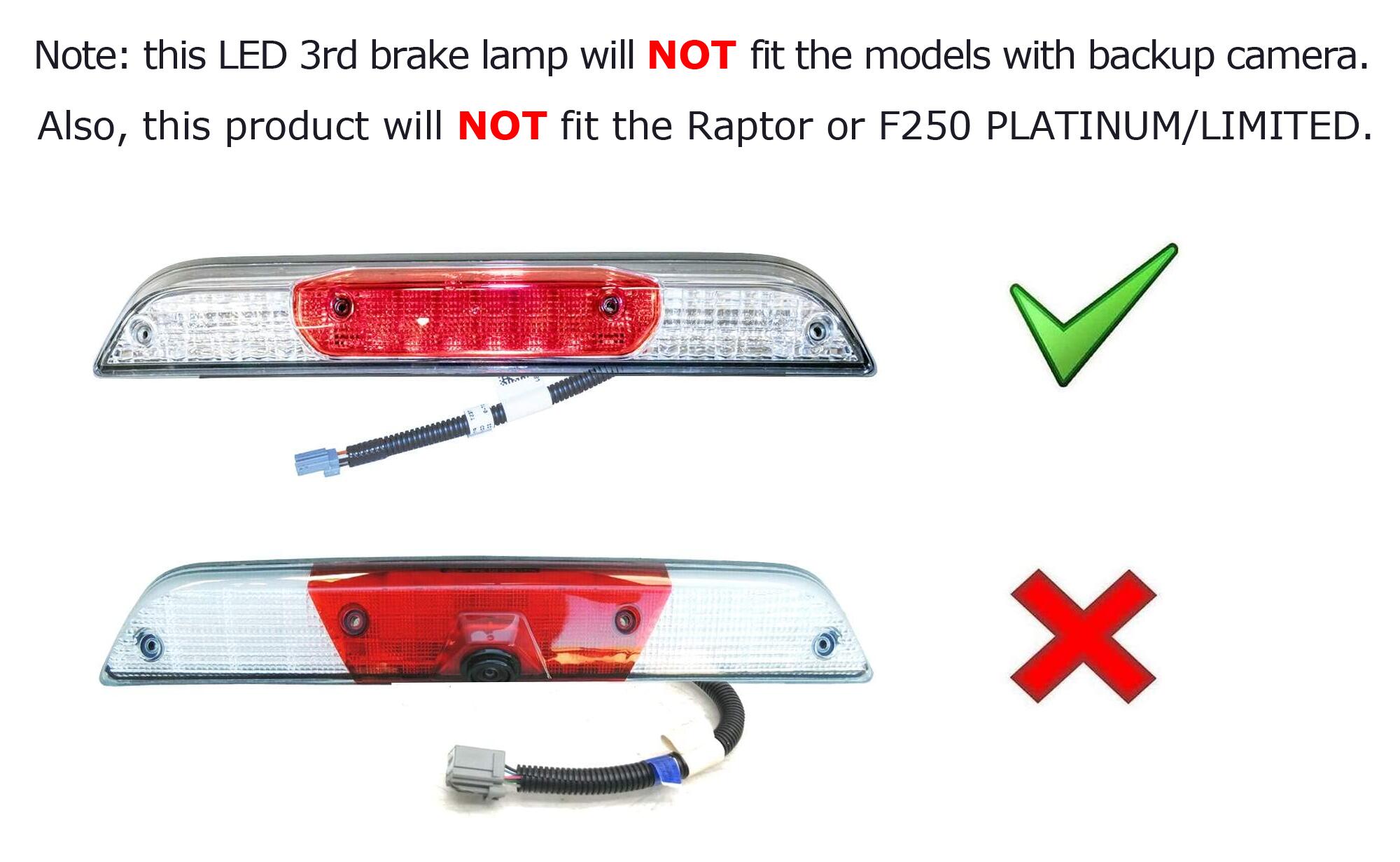 Clear/Red F1 Strobe LED High Mount 3rd Brake Light Compatible with 2015-2020 Ford F150, F250, Ranger - Enhanced Safety & Visibility for Trucks, Off-Roading & Night Driving