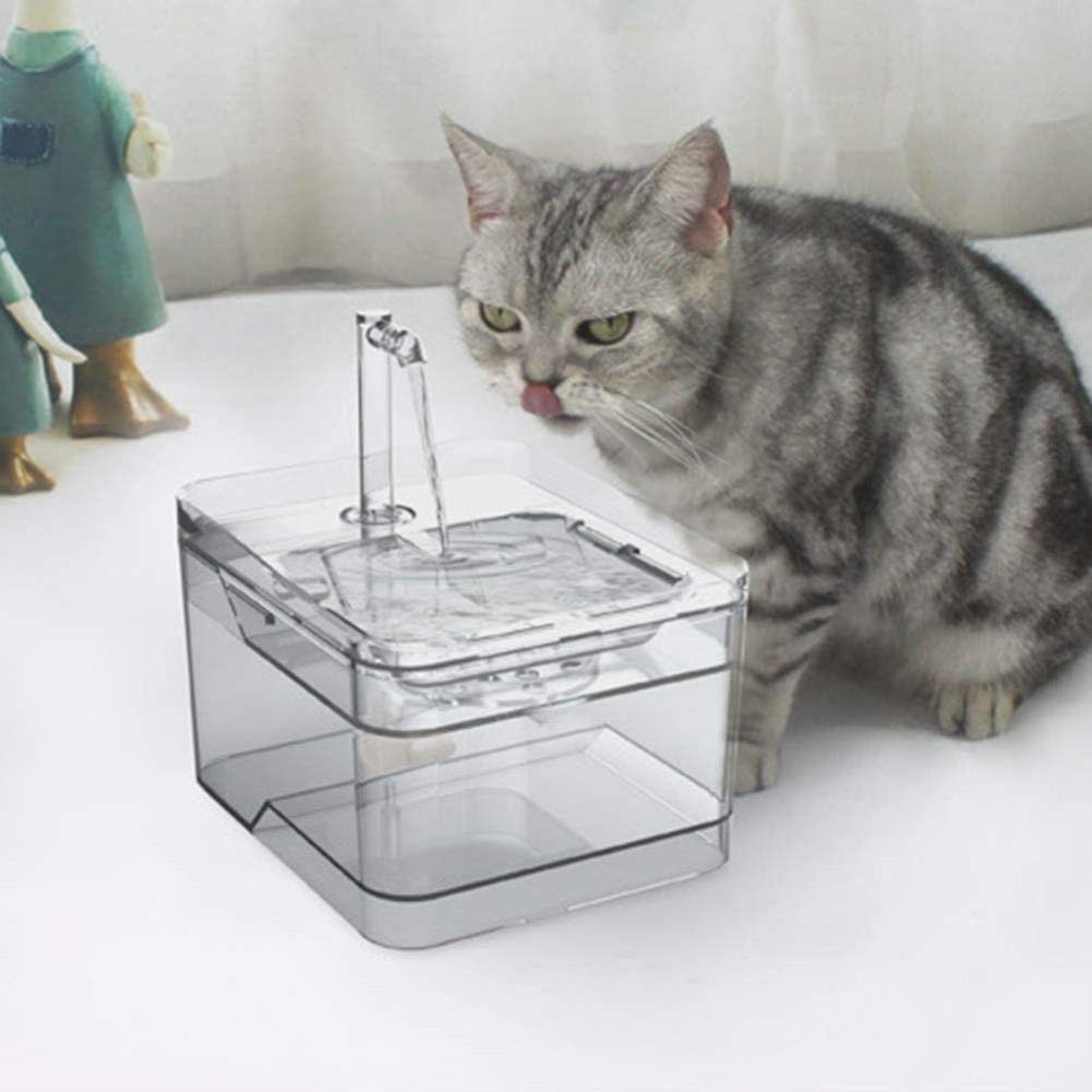 Automatic Pet Water Dispenser for Cats & Dogs - Transparent, Smart Induction, Ultra Quiet, Safe & Durable - Perfect for Home, Office or Travel Use