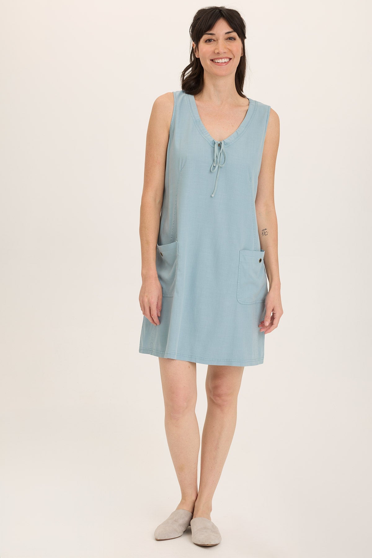 Ashmon Twill A-Line Mini Shift Dress for Women - Casual Summer Dress with Short Sleeves & Pockets | Perfect for Office, Date Night & Weekend Outings