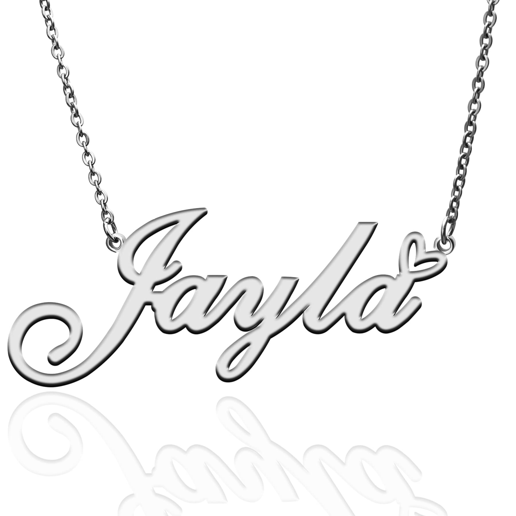 Personalized Name Necklace for Women - Custom Engraved Heart Pendant with Your Name - Unique Fashion Jewelry Gift for Her, Mom, Daughter, or Friend - Perfect for Christmas, Birthday, Anniversary & Special Occasions - Wear Daily, Date Nights, or as a Sentimental Keepsake