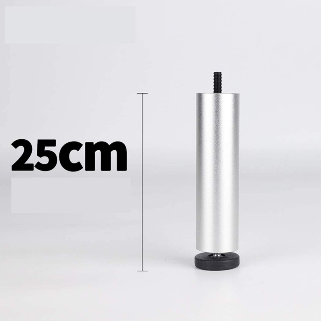 Adjustable Metal Furniture Legs - 4pcs Aluminum Alloy Round Replacement Feet for Tables, Sofas, Desks & Cabinets (25cm, Silver) - Perfect for Home Office, Living Room & Bedroom Furniture Upgrades