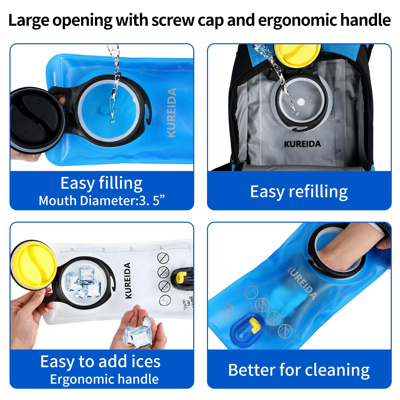 2L BPA-Free Hydration Bladder with Insulated Tube - Lightweight Water Storage Bag for Hiking Backpacks | Perfect for Outdoor Camping, Running & Hiking Adventures