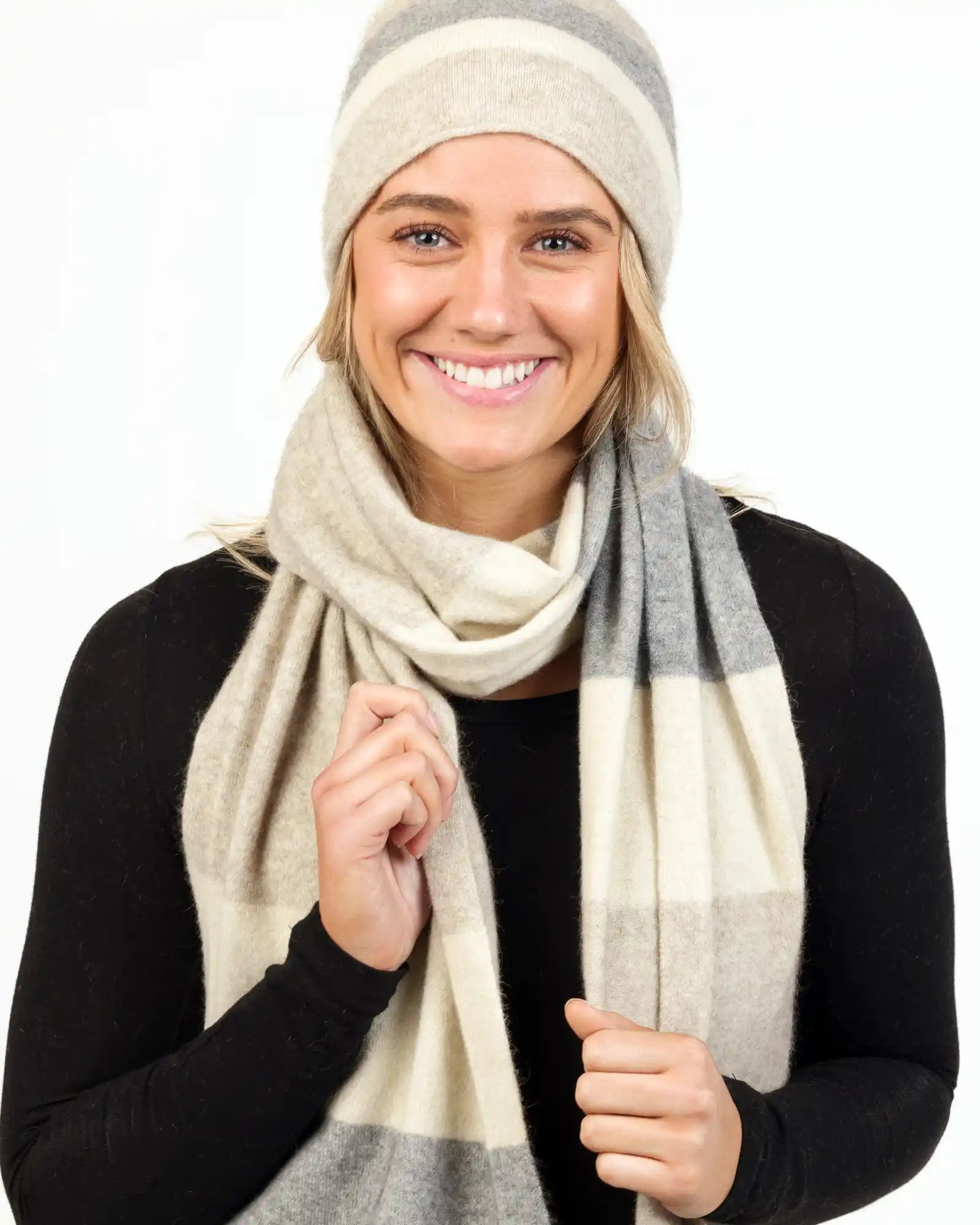 Natural Stripe Travel Scarf - Lightweight & Versatile Fashion Accessory for Women | Perfect for Airplane, Beach & Outdoor Adventures | NX824